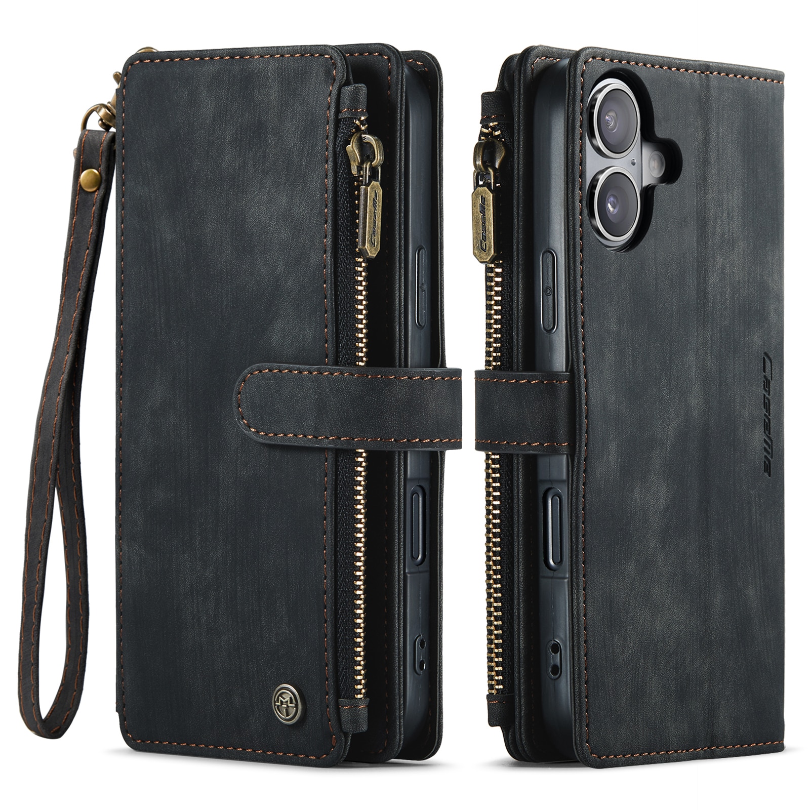 Bookcover hoesje Rits iPhone 17 Zwart