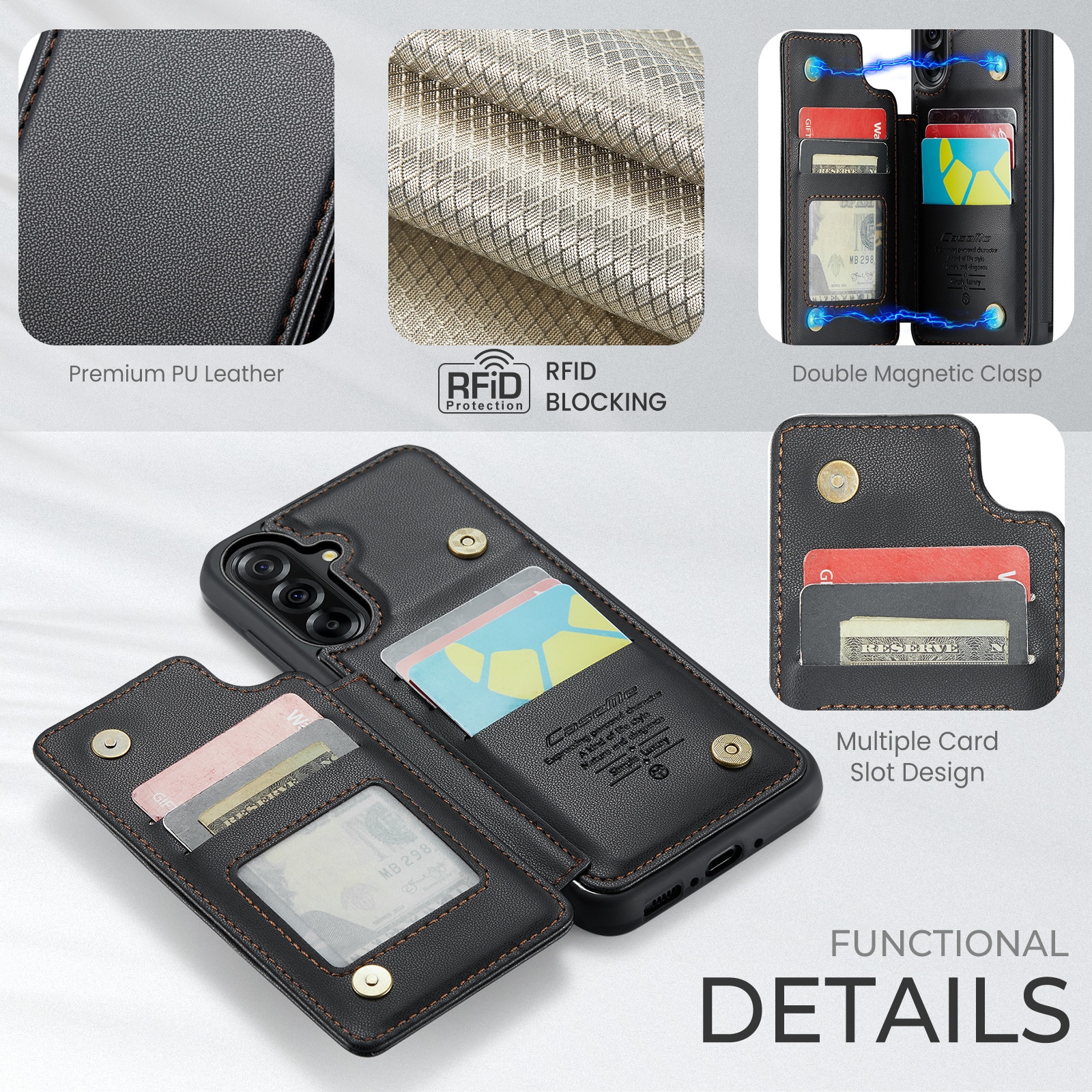 RFID blocking Portemonnee hoesje Samsung Galaxy A17 zwart