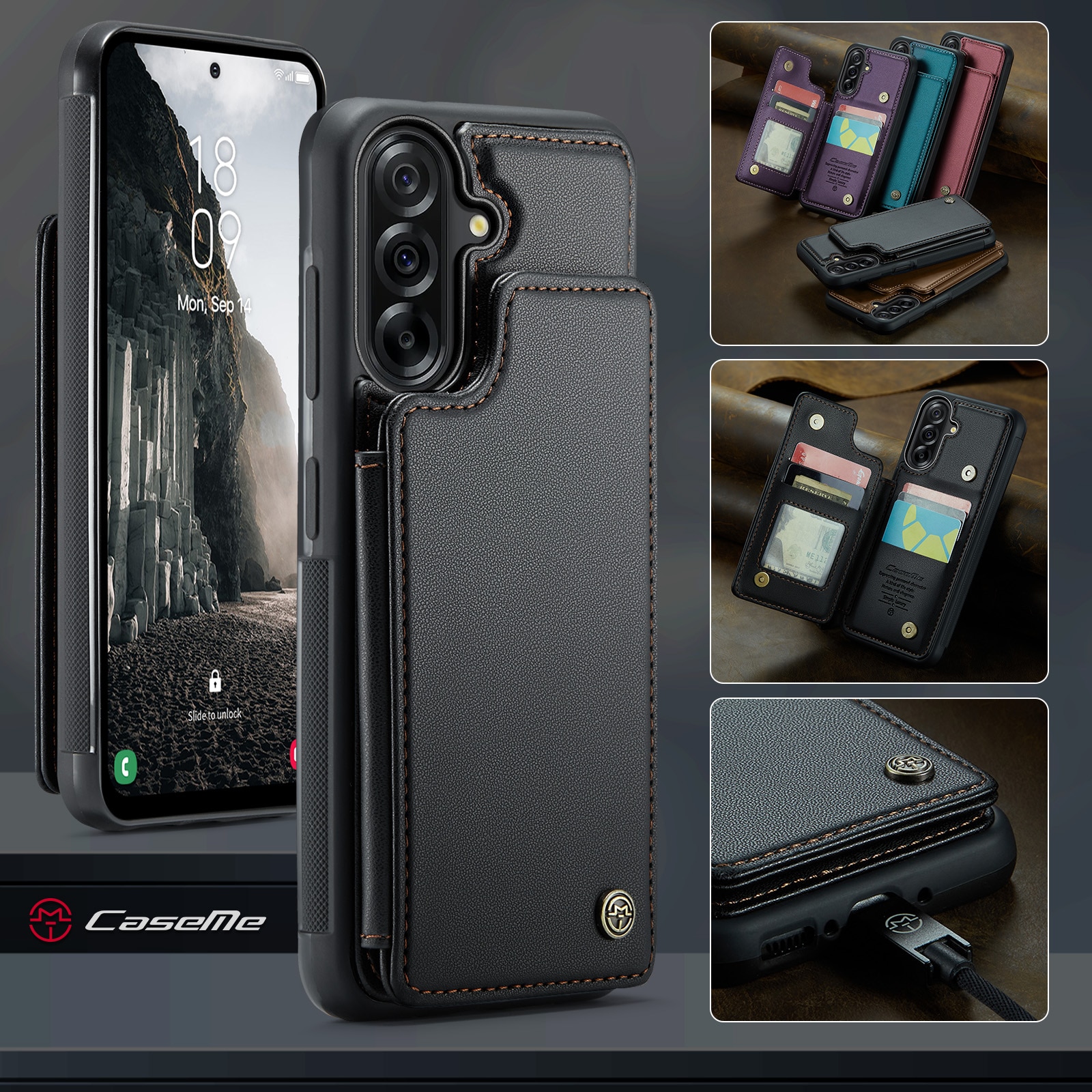 RFID blocking Portemonnee hoesje Samsung Galaxy A17 zwart