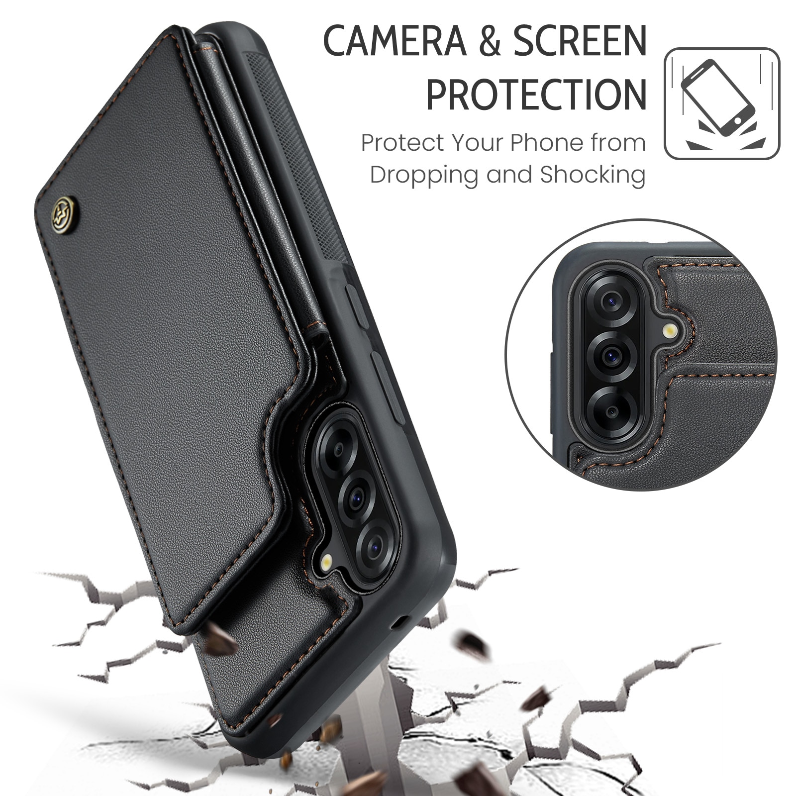 RFID blocking Portemonnee hoesje Samsung Galaxy A17 zwart
