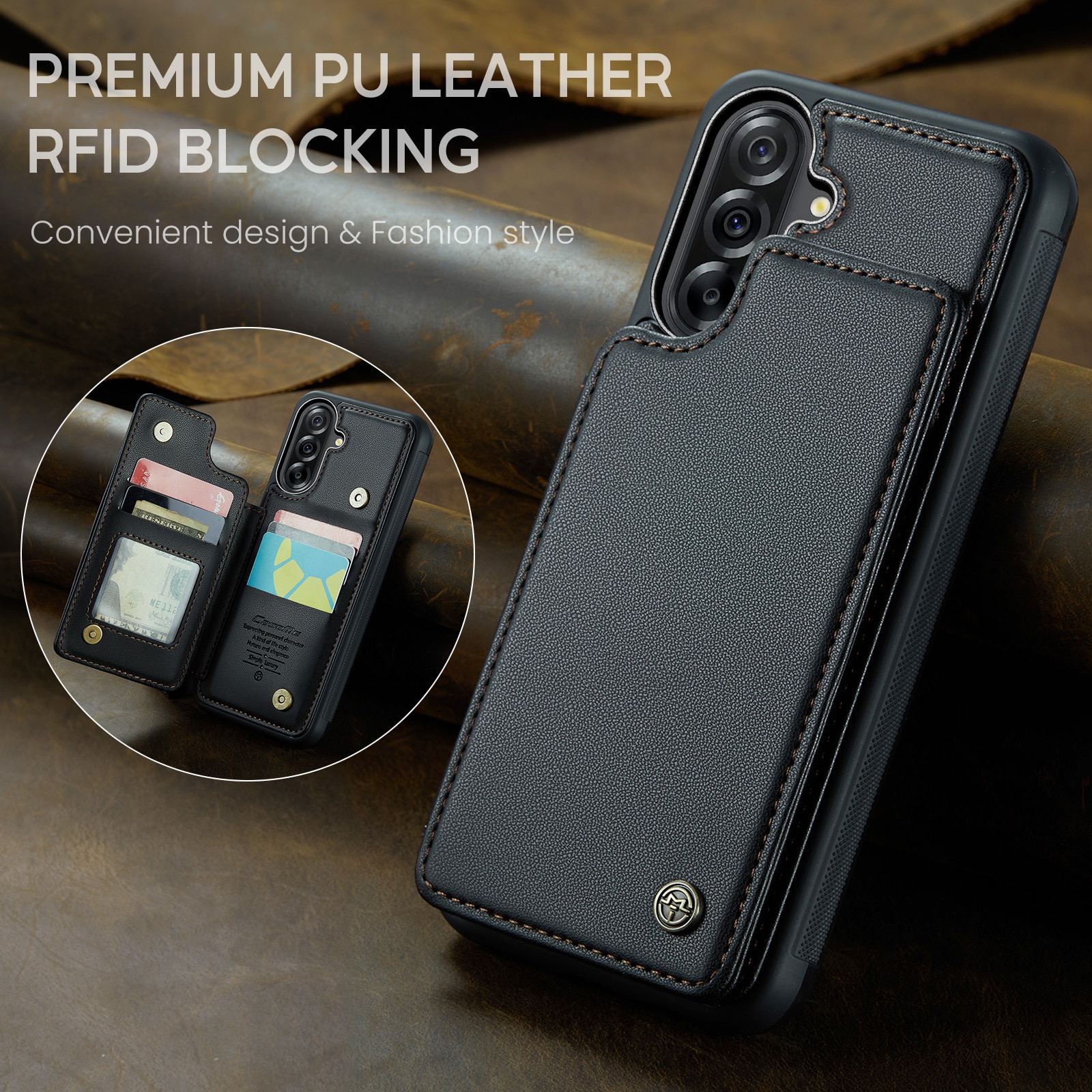 RFID blocking Portemonnee hoesje Samsung Galaxy A17 zwart