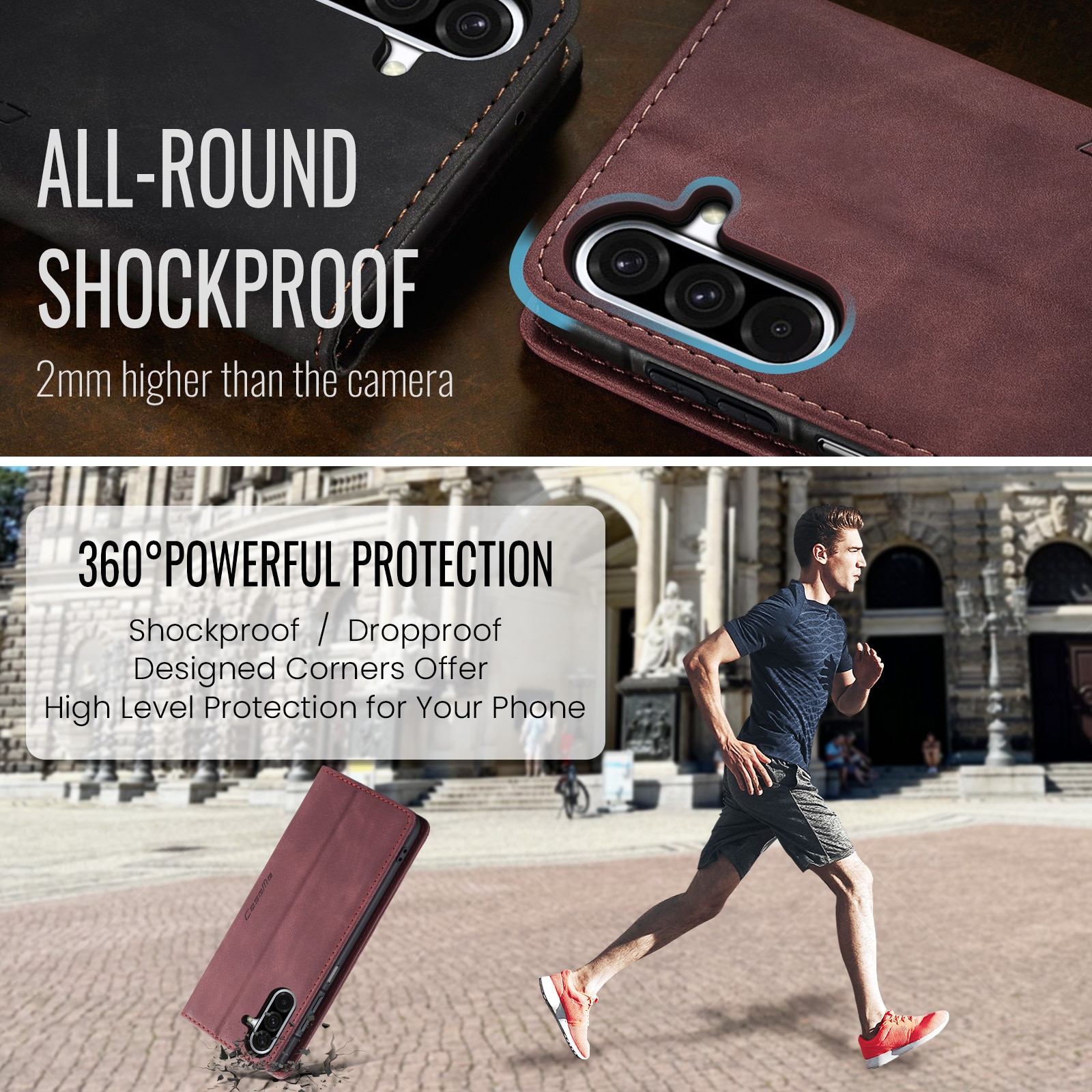 Slim Bookcover Hoesje Samsung Galaxy A17 Rood