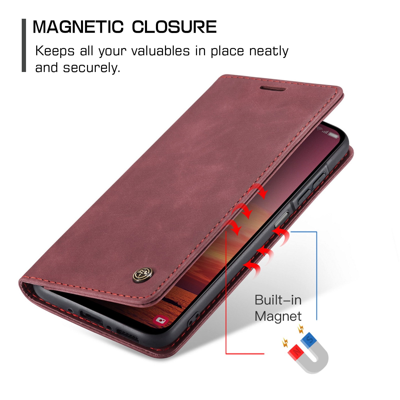 Slim Bookcover Hoesje Samsung Galaxy A17 Rood