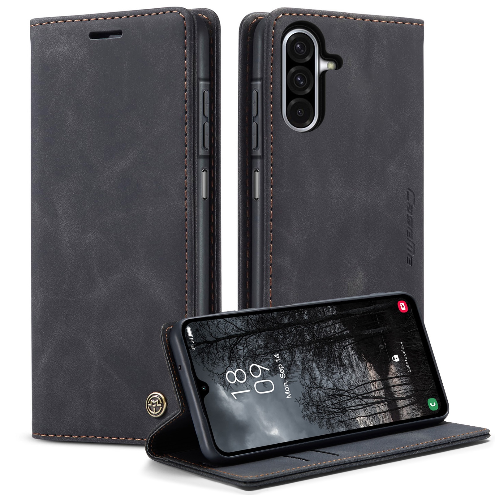 Slim Bookcover Hoesje Samsung Galaxy A17 Zwart