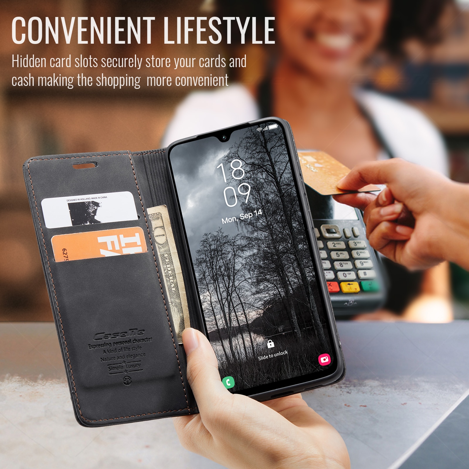 Slim Bookcover Hoesje Samsung Galaxy A17 Zwart