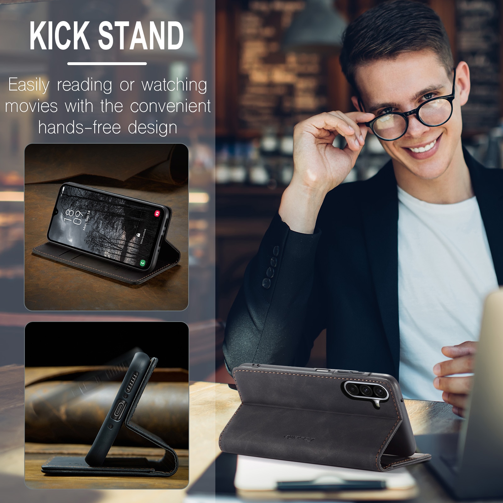 Slim Bookcover Hoesje Samsung Galaxy A17 Zwart