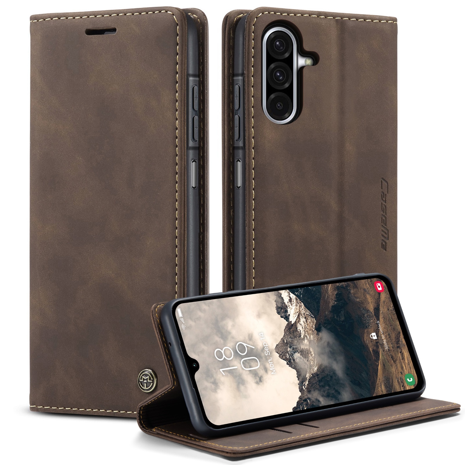 Slim Bookcover Hoesje Samsung Galaxy A17 Bruin