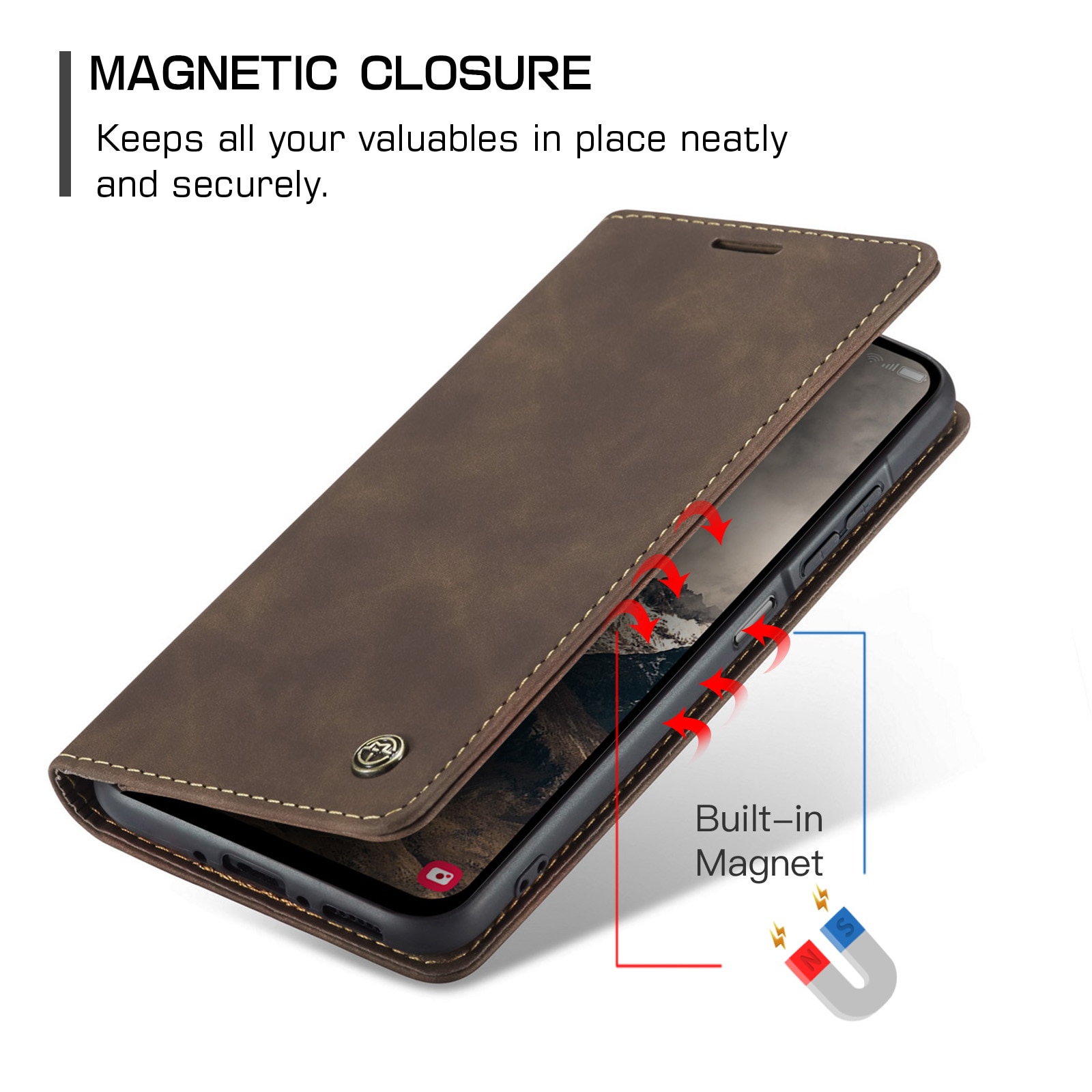 Slim Bookcover Hoesje Samsung Galaxy A17 Bruin