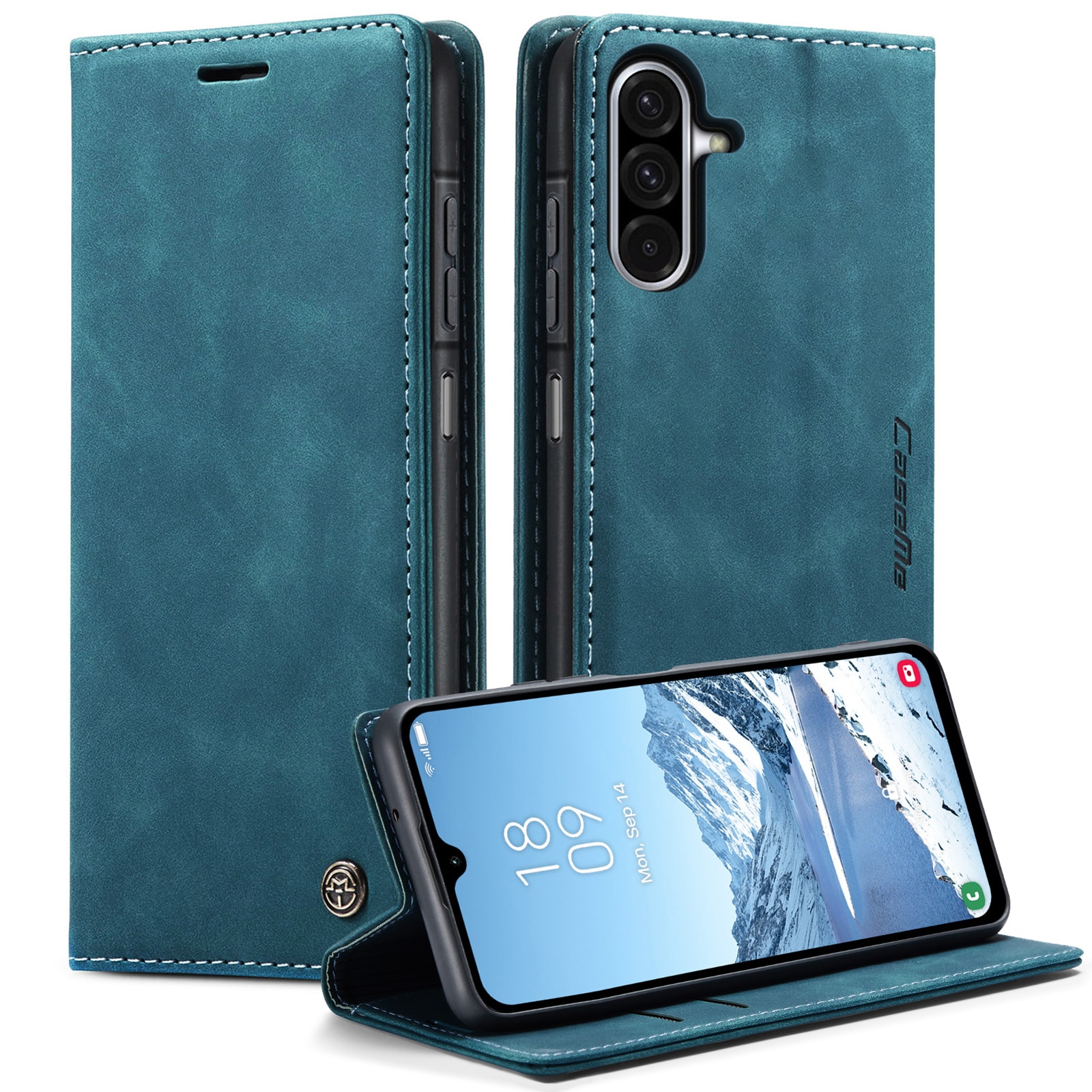 Slim Bookcover Hoesje Samsung Galaxy A17 Blauw