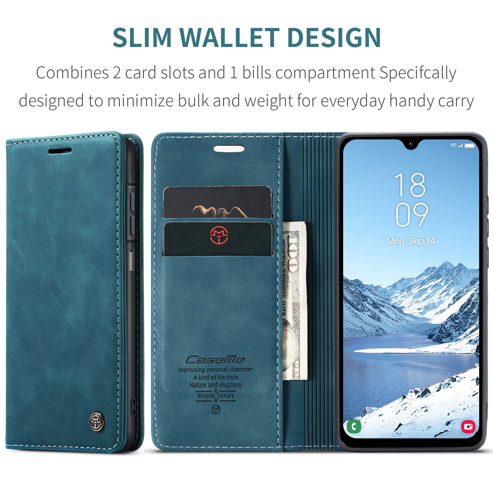 Slim Bookcover Hoesje Samsung Galaxy A17 Blauw