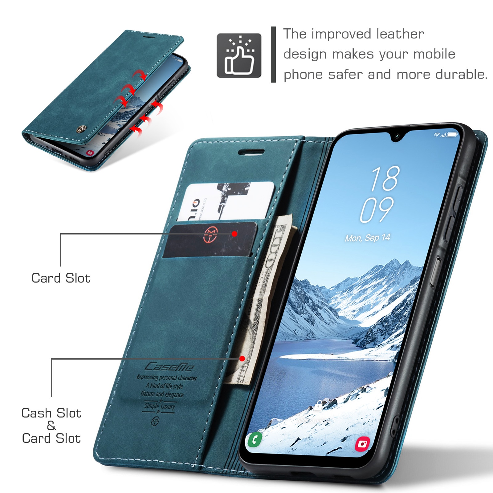Slim Bookcover Hoesje Samsung Galaxy A17 Blauw