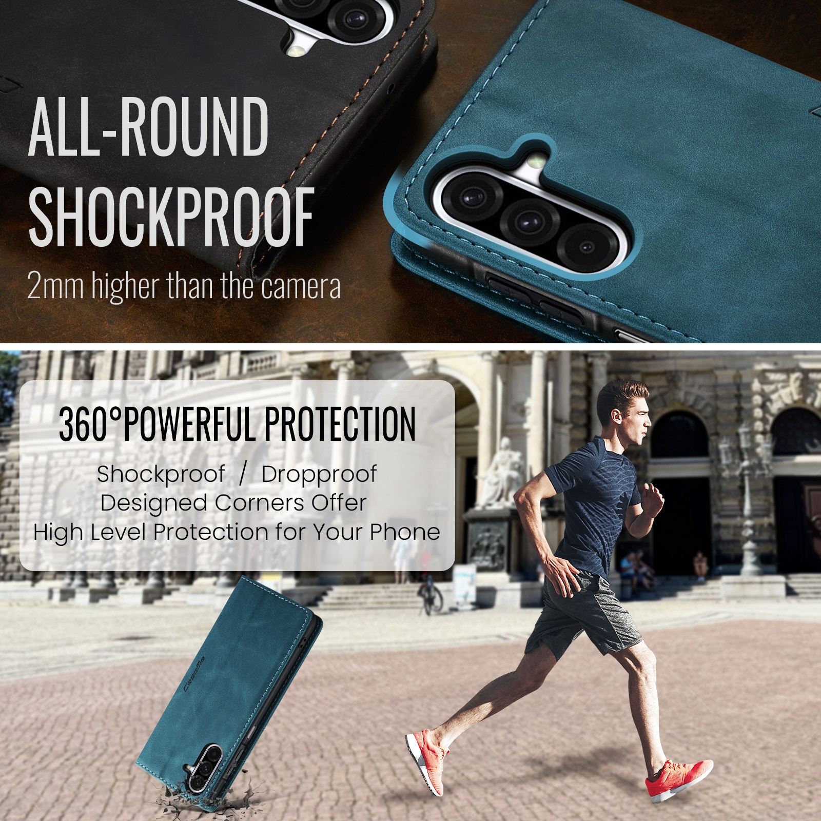 Slim Bookcover Hoesje Samsung Galaxy A17 Blauw