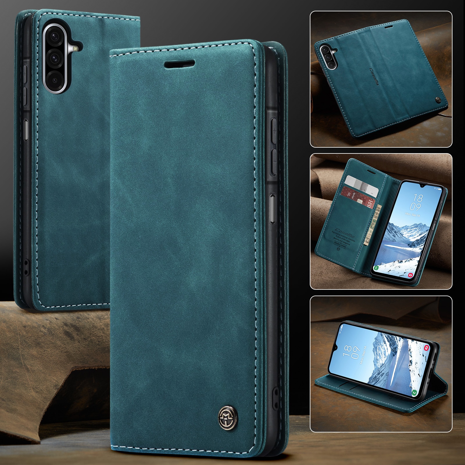 Slim Bookcover Hoesje Samsung Galaxy A17 Blauw