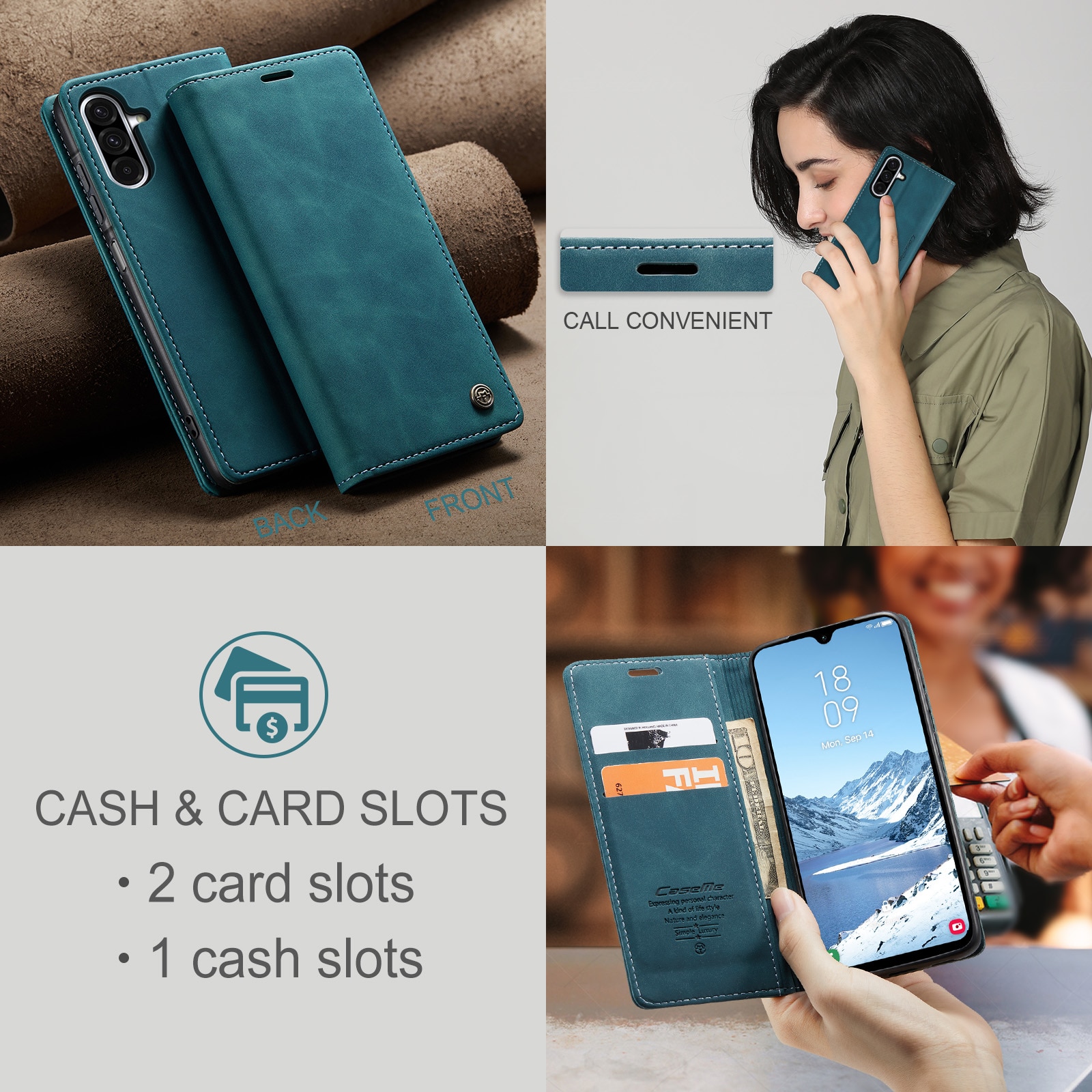 Slim Bookcover Hoesje Samsung Galaxy A17 Blauw