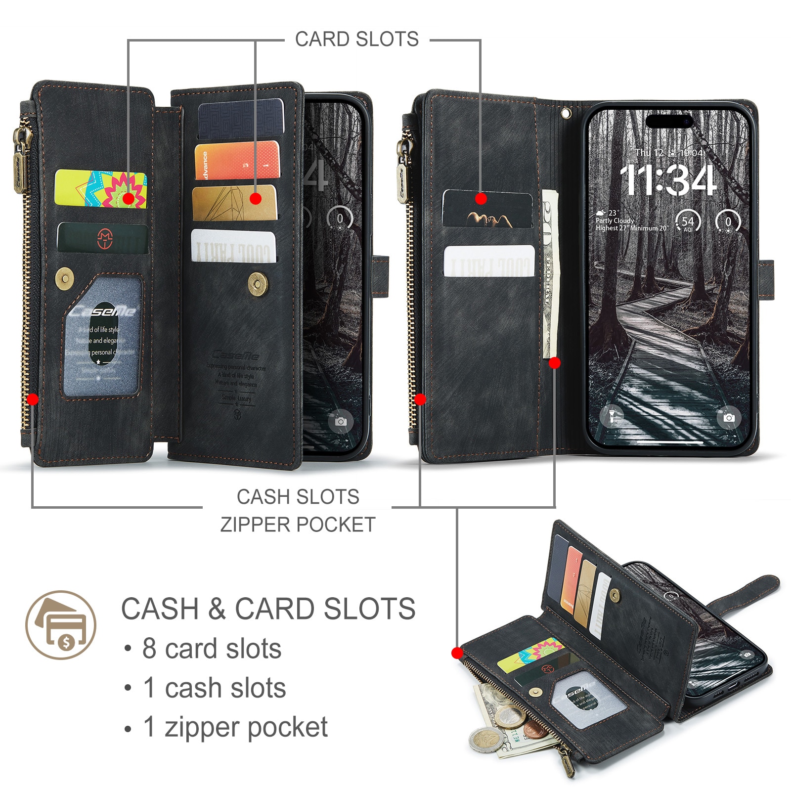 Multi-slot Hoesje iPhone 17 Pro Grijs