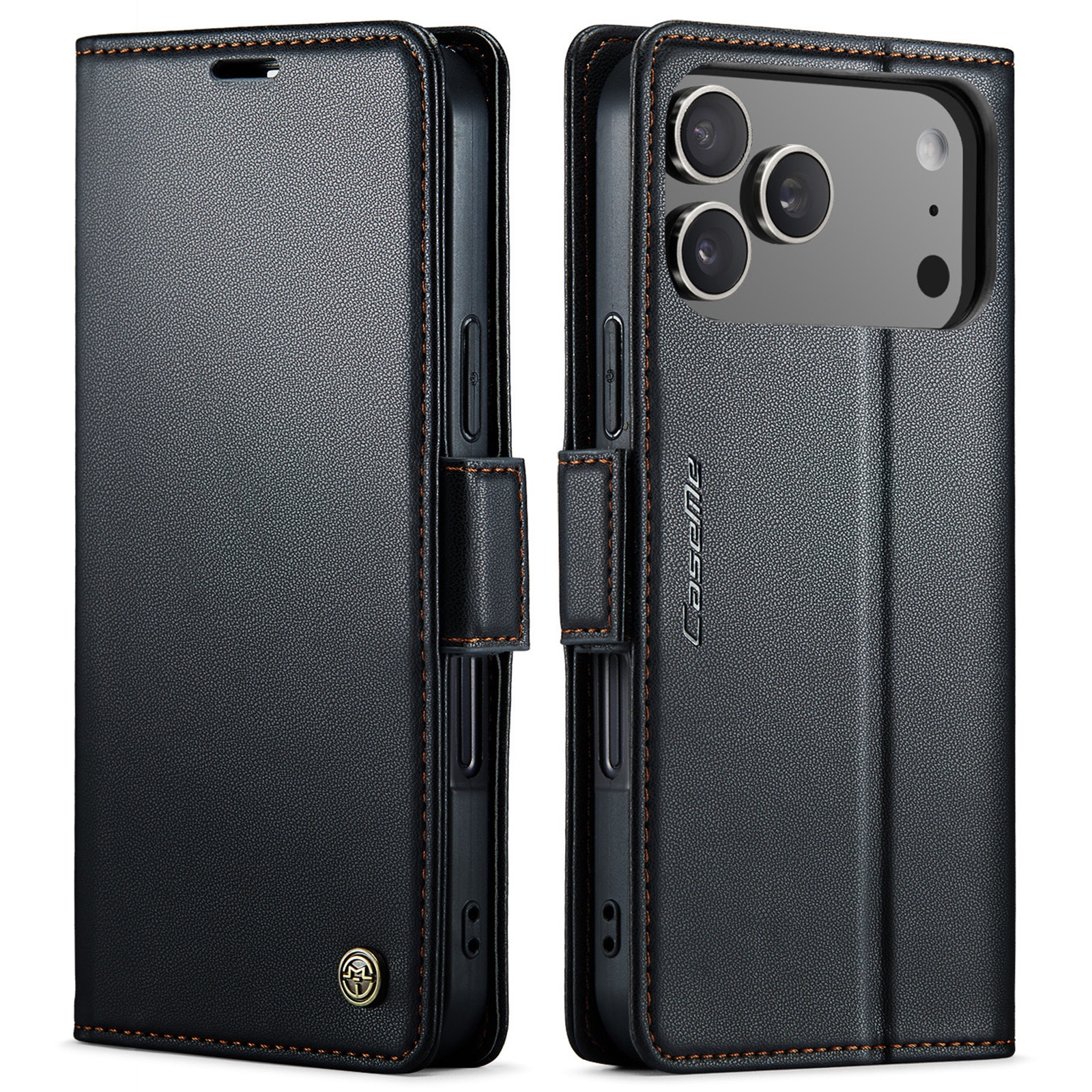 RFID blocking Slim Bookcover Hoesje iPhone 17 Pro Zwart