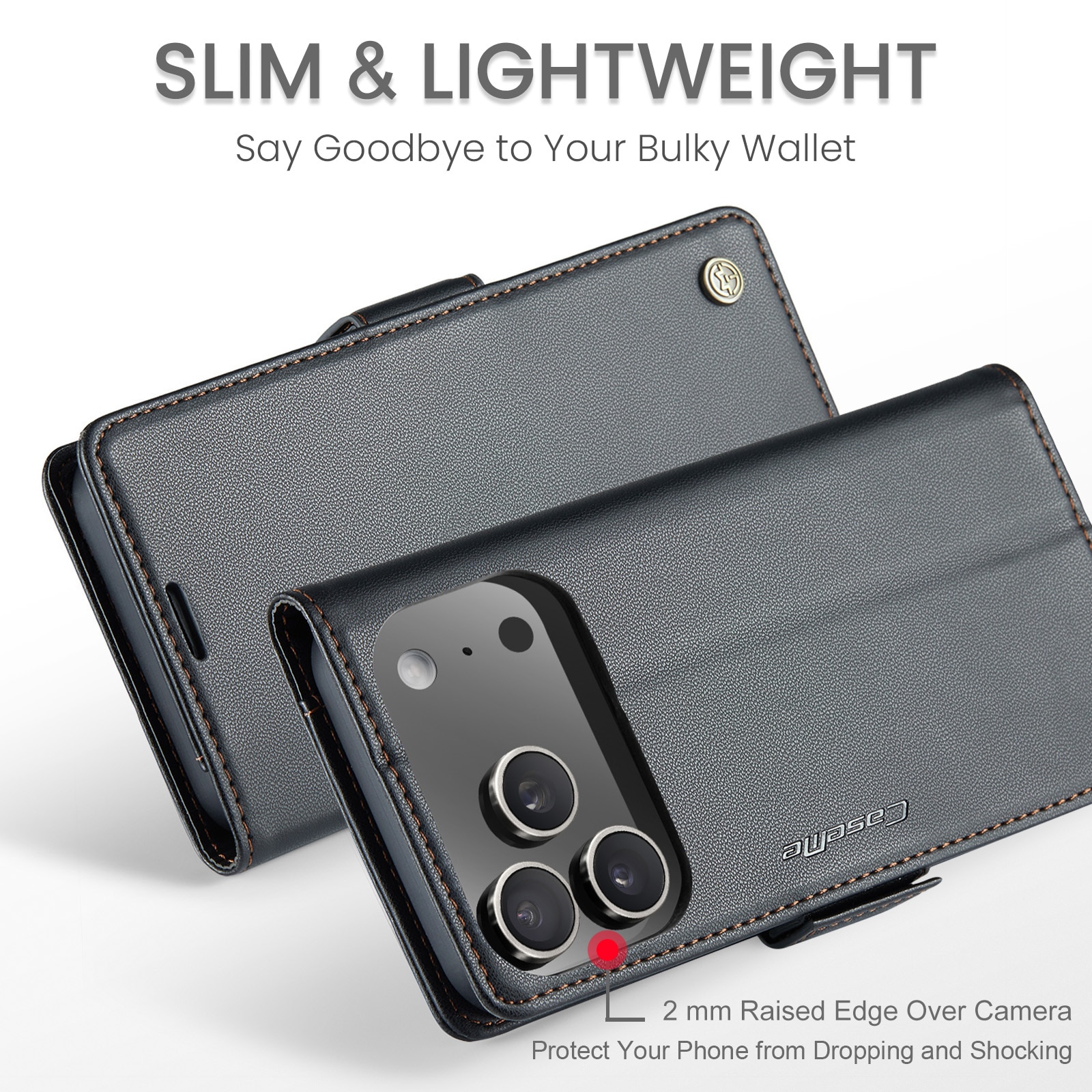 RFID blocking Slim Bookcover Hoesje iPhone 17 Pro Zwart
