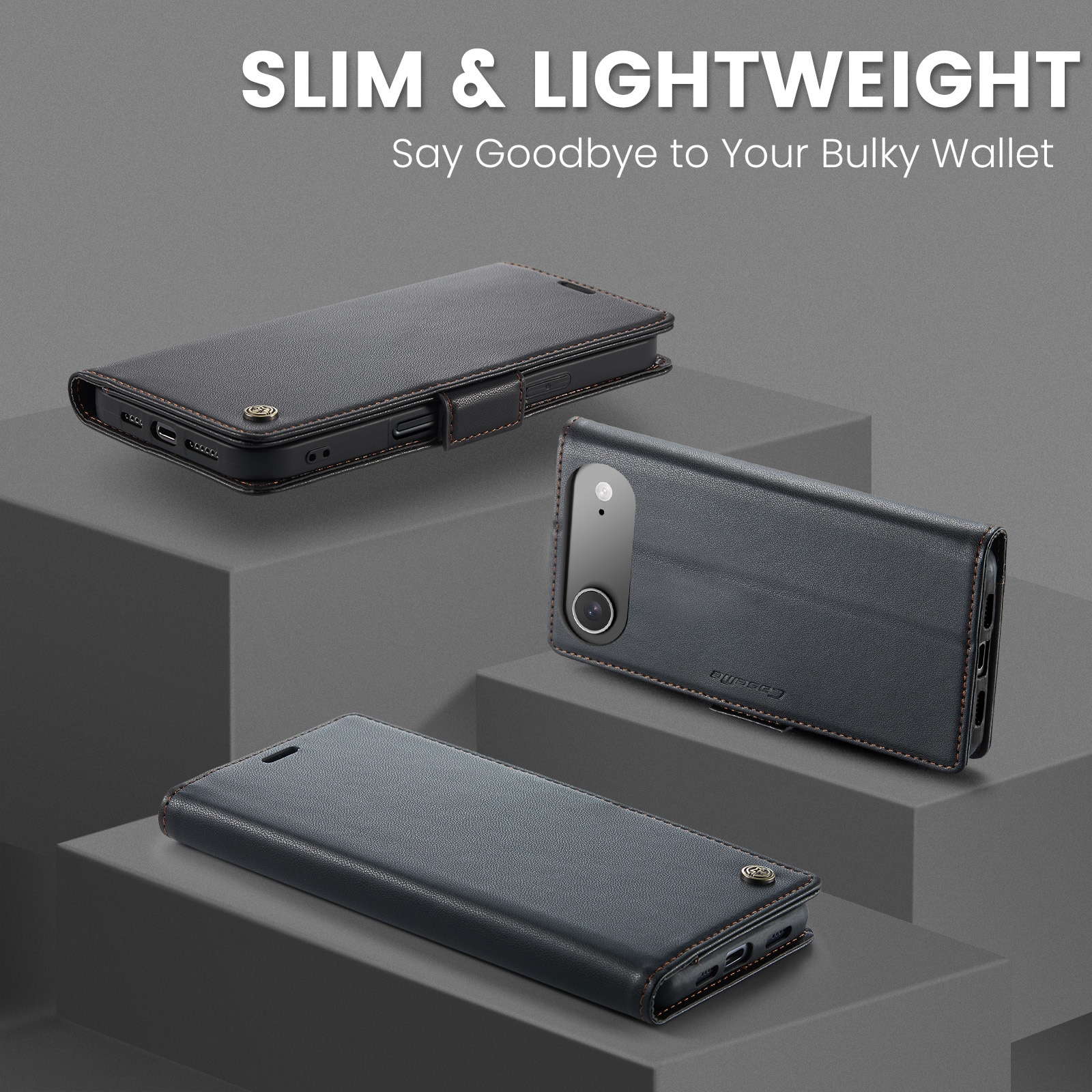 RFID blocking Slim Bookcover Hoesje iPhone 17 Air Zwart