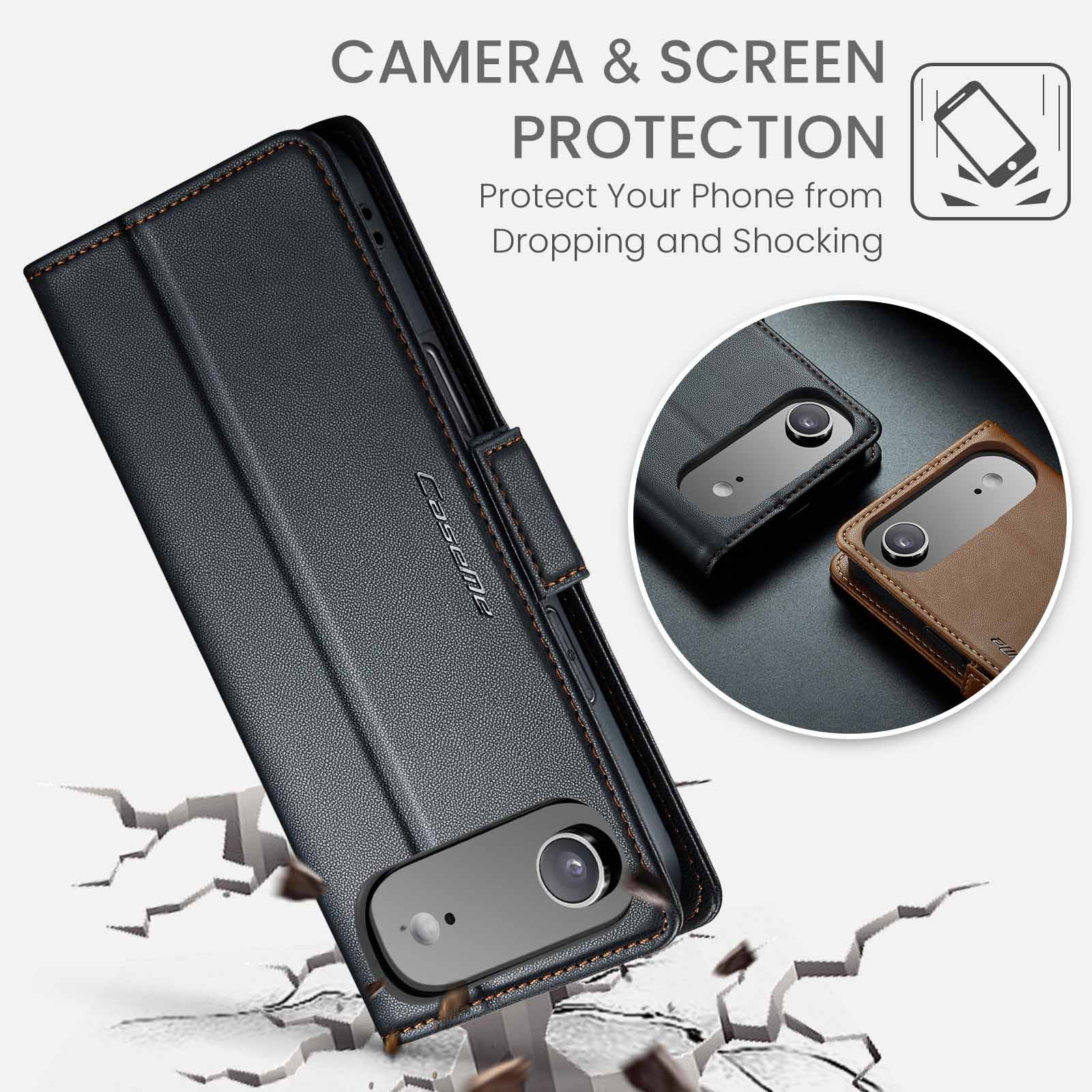 RFID blocking Slim Bookcover Hoesje iPhone 17 Air Zwart