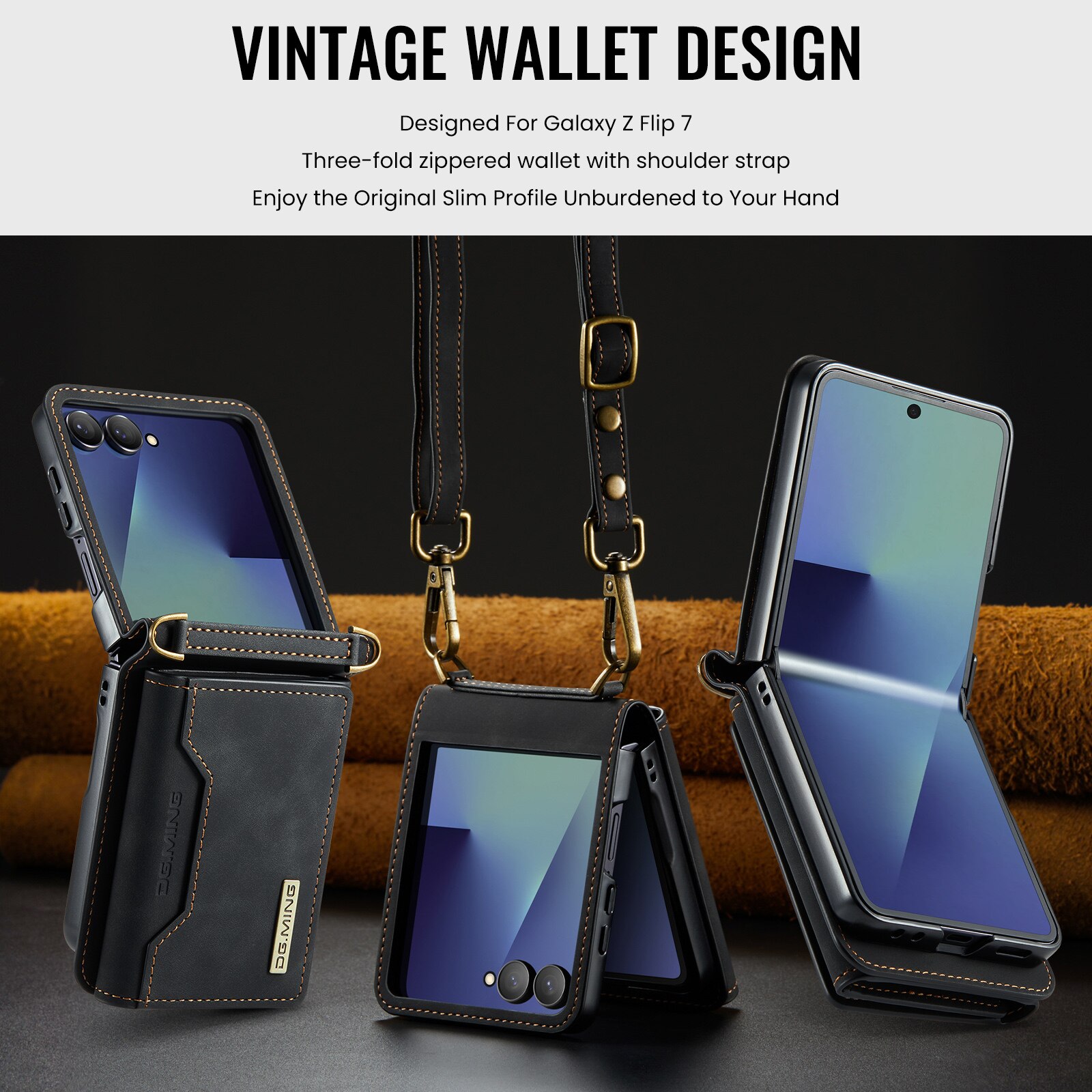 Card Slot Case Samsung Galaxy Z Flip 7 Zwart
