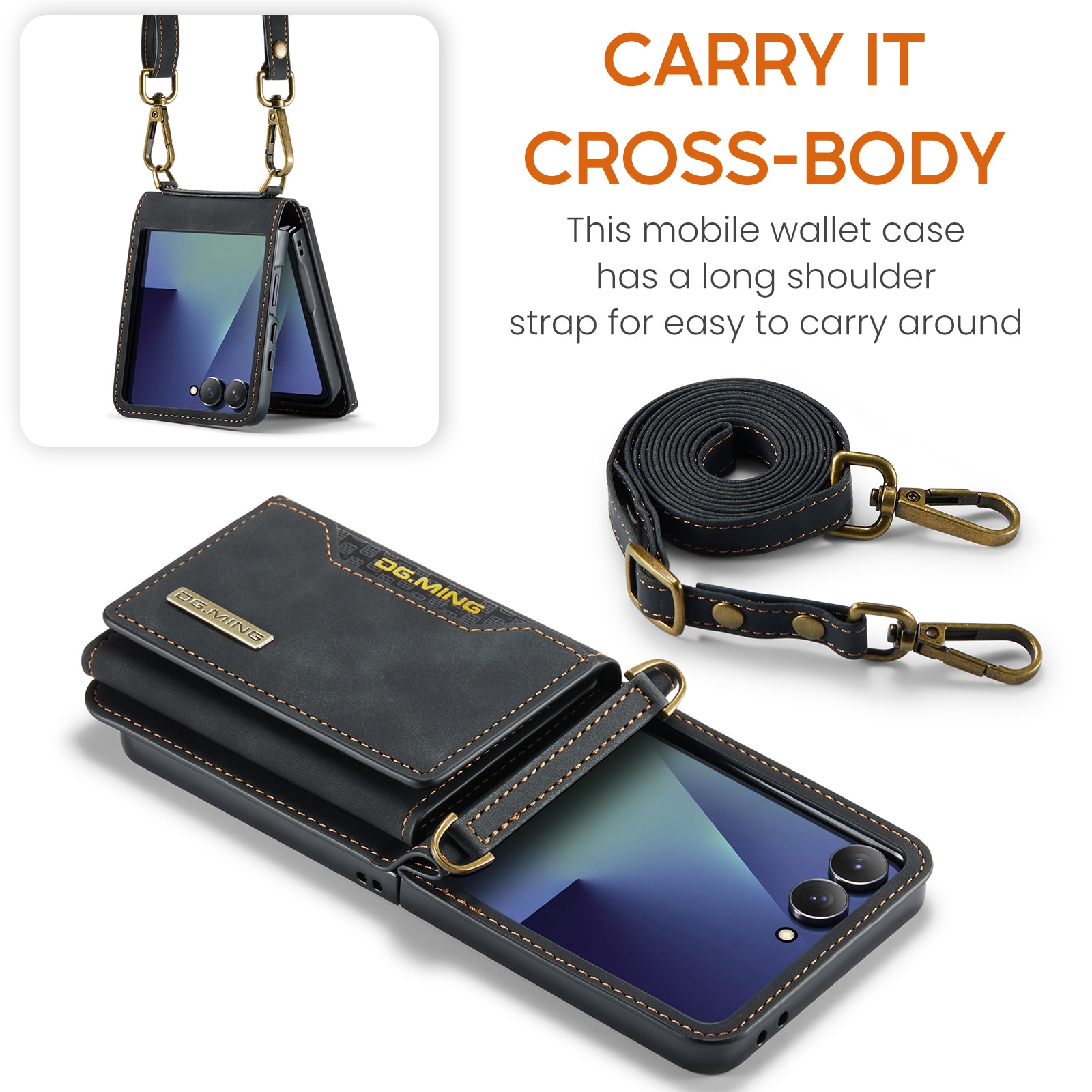 Card Slot Case Samsung Galaxy Z Flip 7 Zwart
