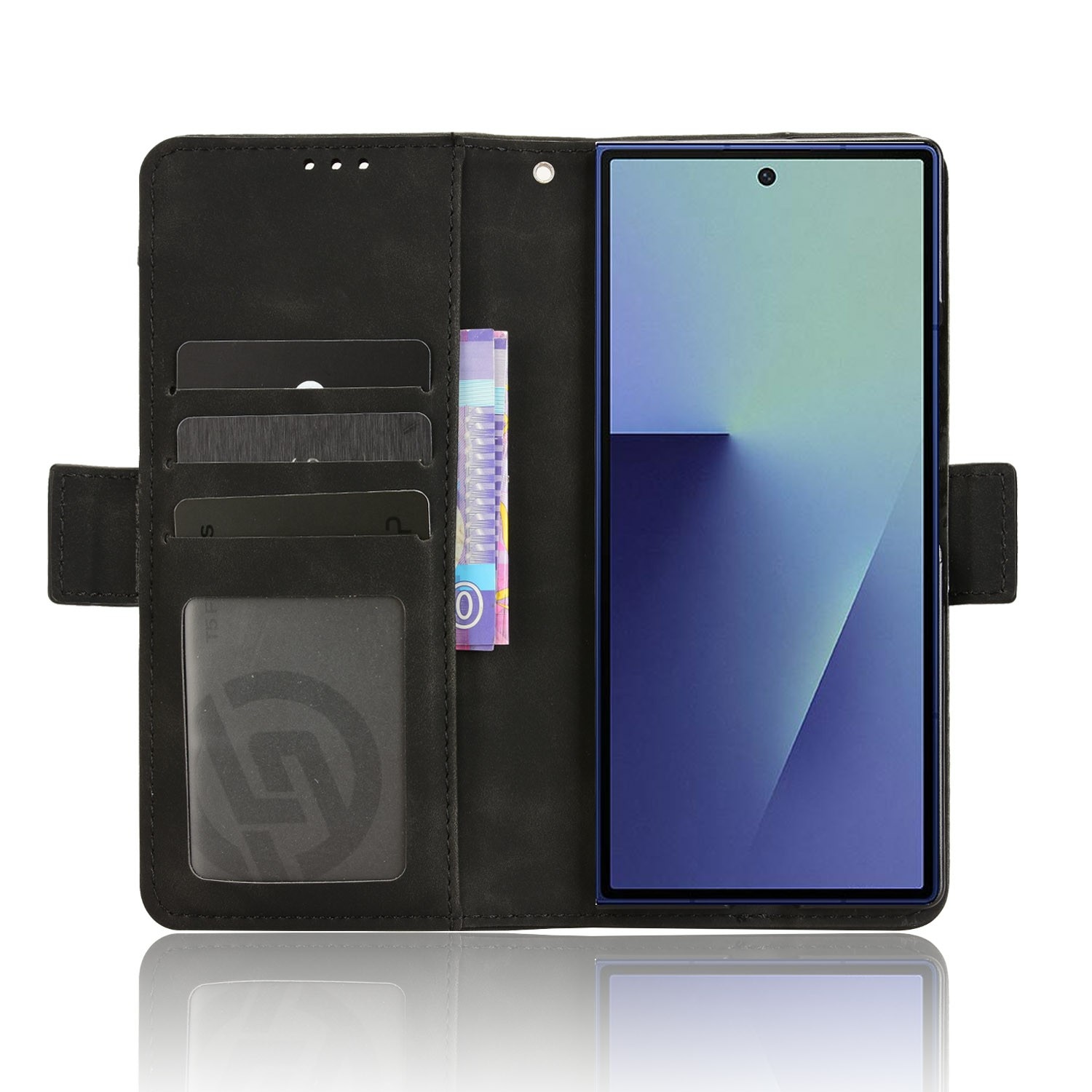 Samsung Galaxy Z Fold 7 Multi Portemonnee hoesje met penhouder zwart