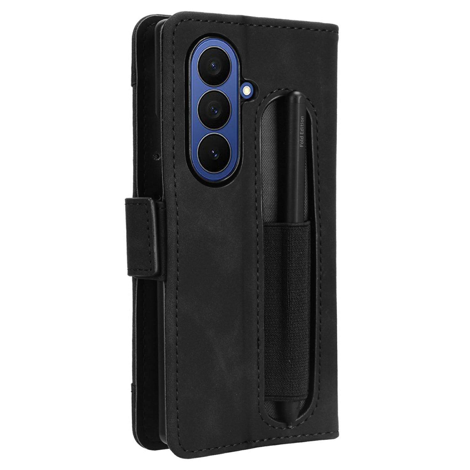 Samsung Galaxy Z Fold 7 Multi Portemonnee hoesje met penhouder zwart