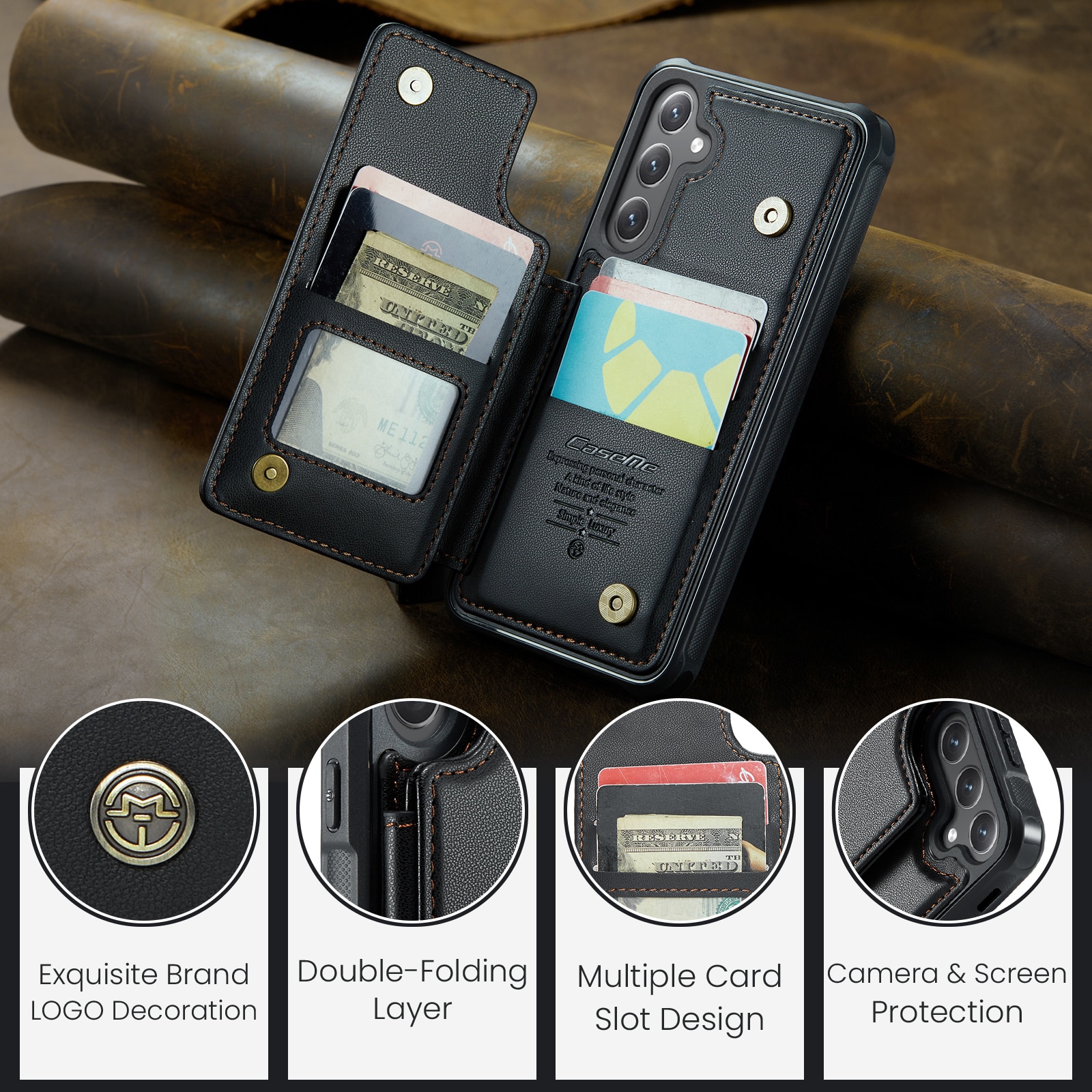 RFID blocking Portemonnee hoesje Samsung Galaxy S25 FE zwart
