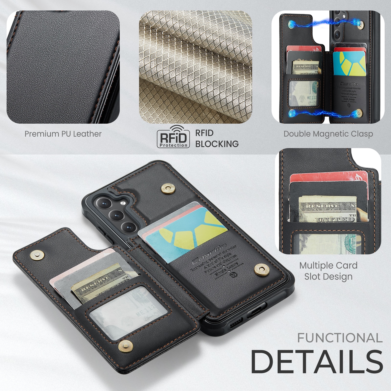 RFID blocking Portemonnee hoesje Samsung Galaxy S25 FE zwart