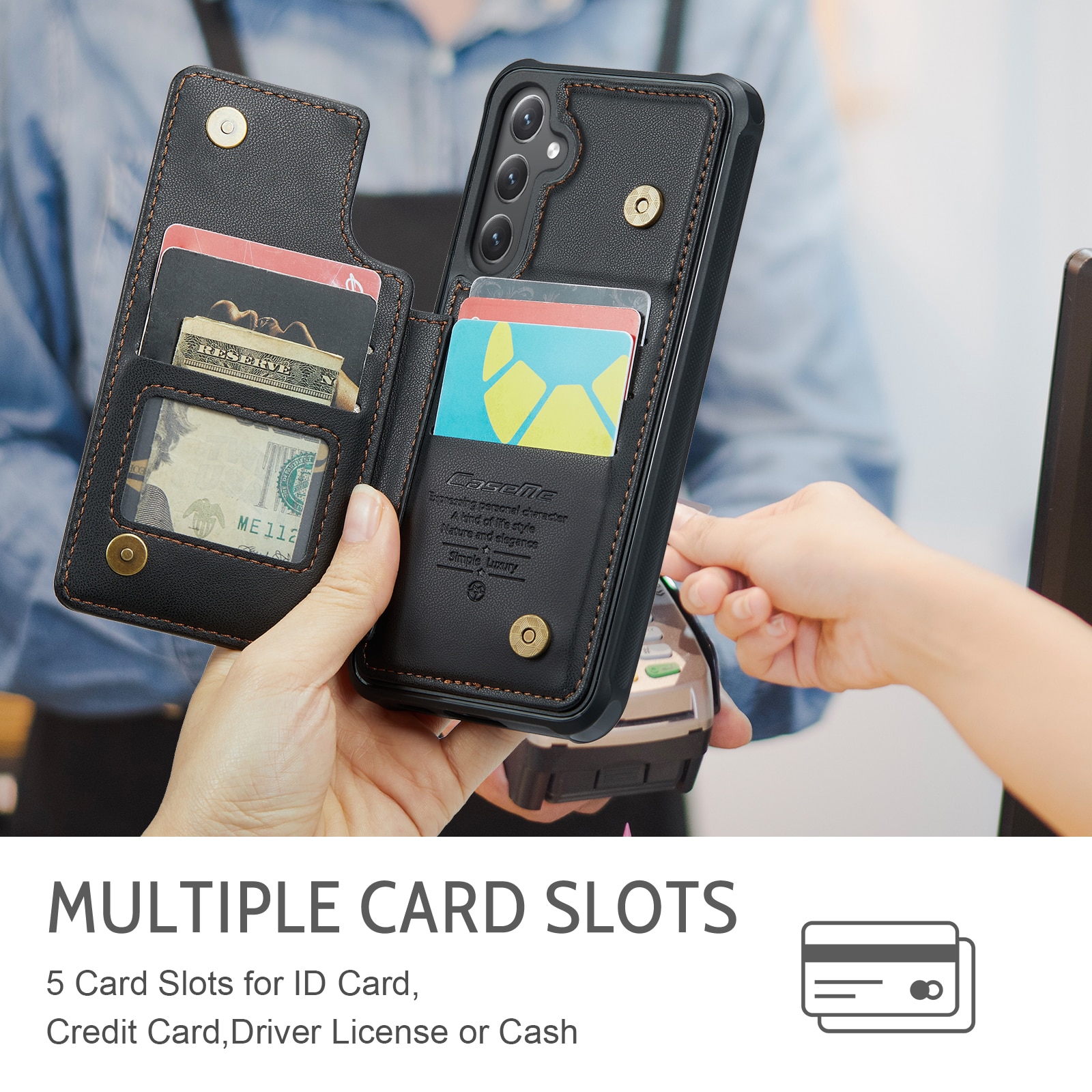 RFID blocking Portemonnee hoesje Samsung Galaxy S25 FE zwart