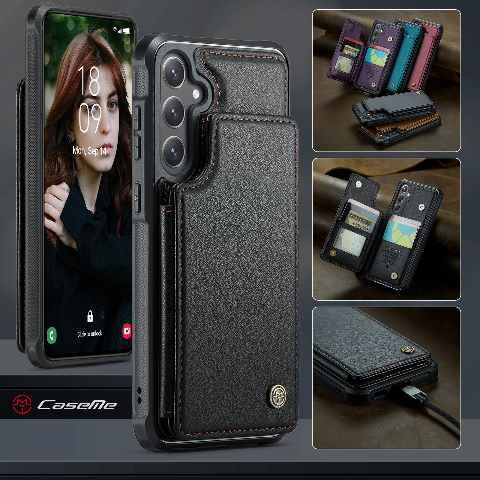 RFID blocking Portemonnee hoesje Samsung Galaxy S25 FE zwart