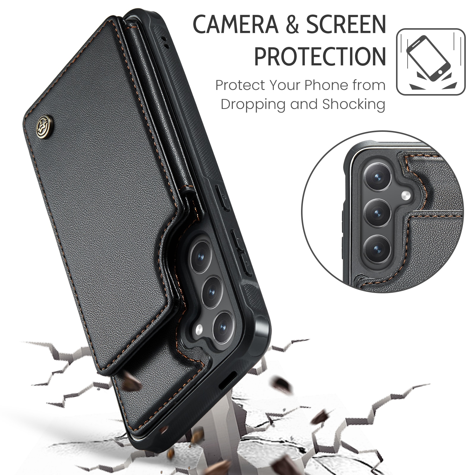 RFID blocking Portemonnee hoesje Samsung Galaxy S25 FE zwart