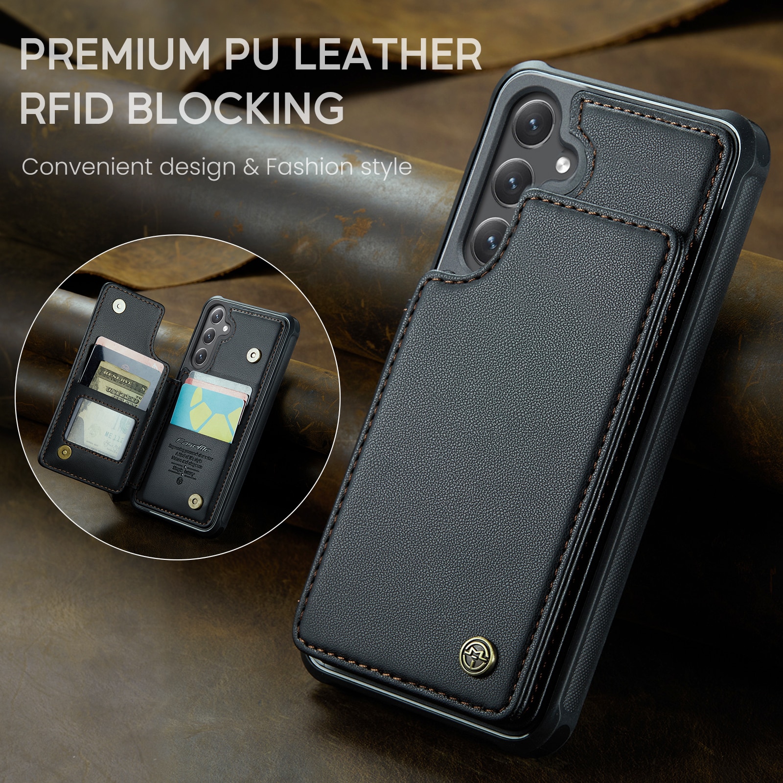 RFID blocking Portemonnee hoesje Samsung Galaxy S25 FE zwart