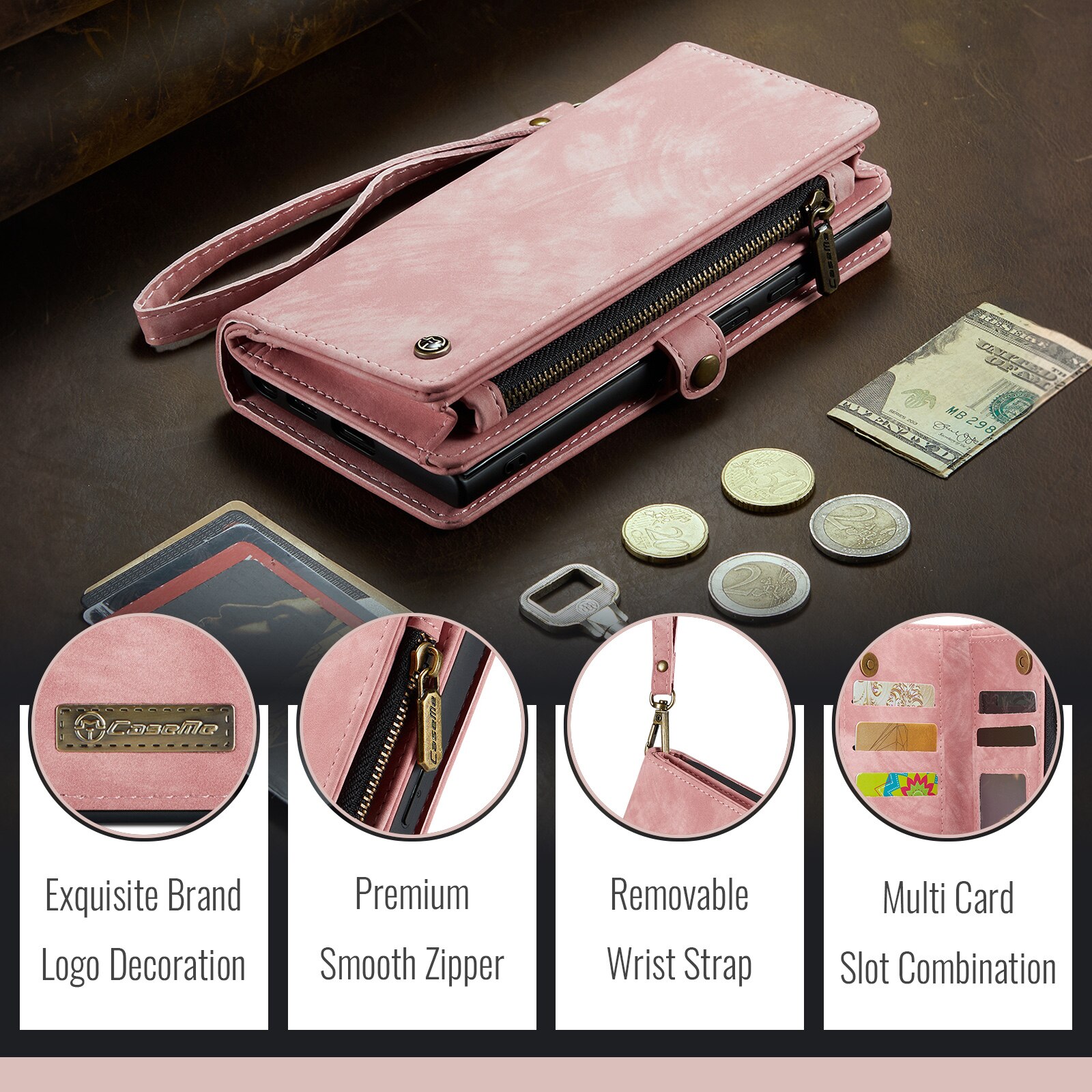Multi-slot Hoesje Samsung Galaxy S25 FE Roze