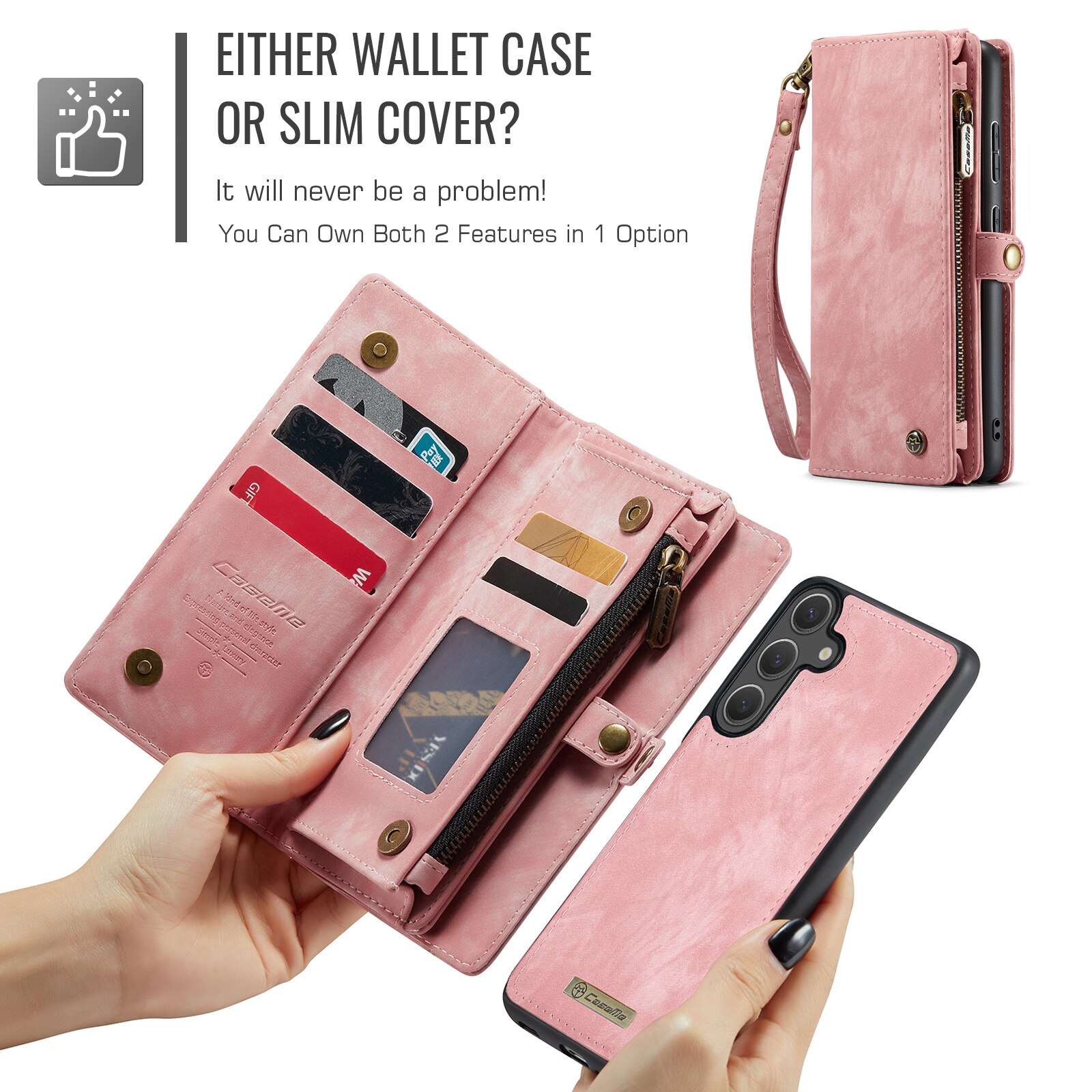 Multi-slot Hoesje Samsung Galaxy S25 FE Roze