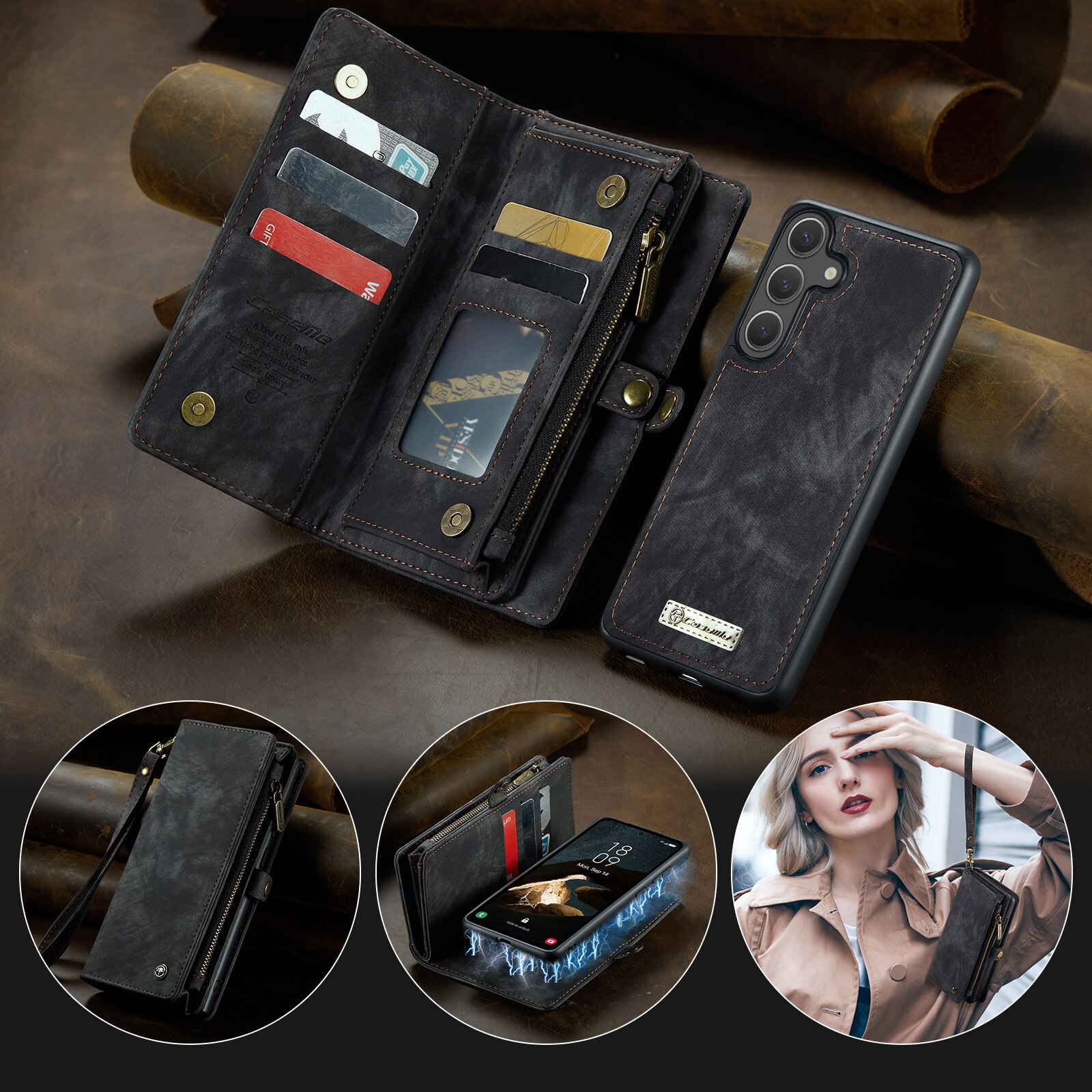 Multi-slot Hoesje Samsung Galaxy S25 FE Grijs