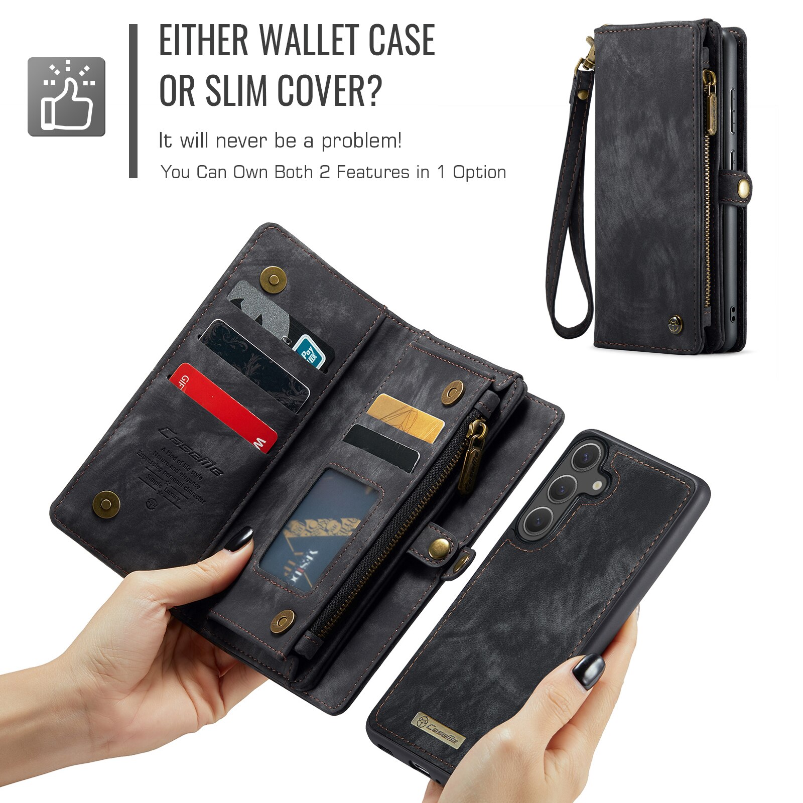 Multi-slot Hoesje Samsung Galaxy S25 FE Grijs