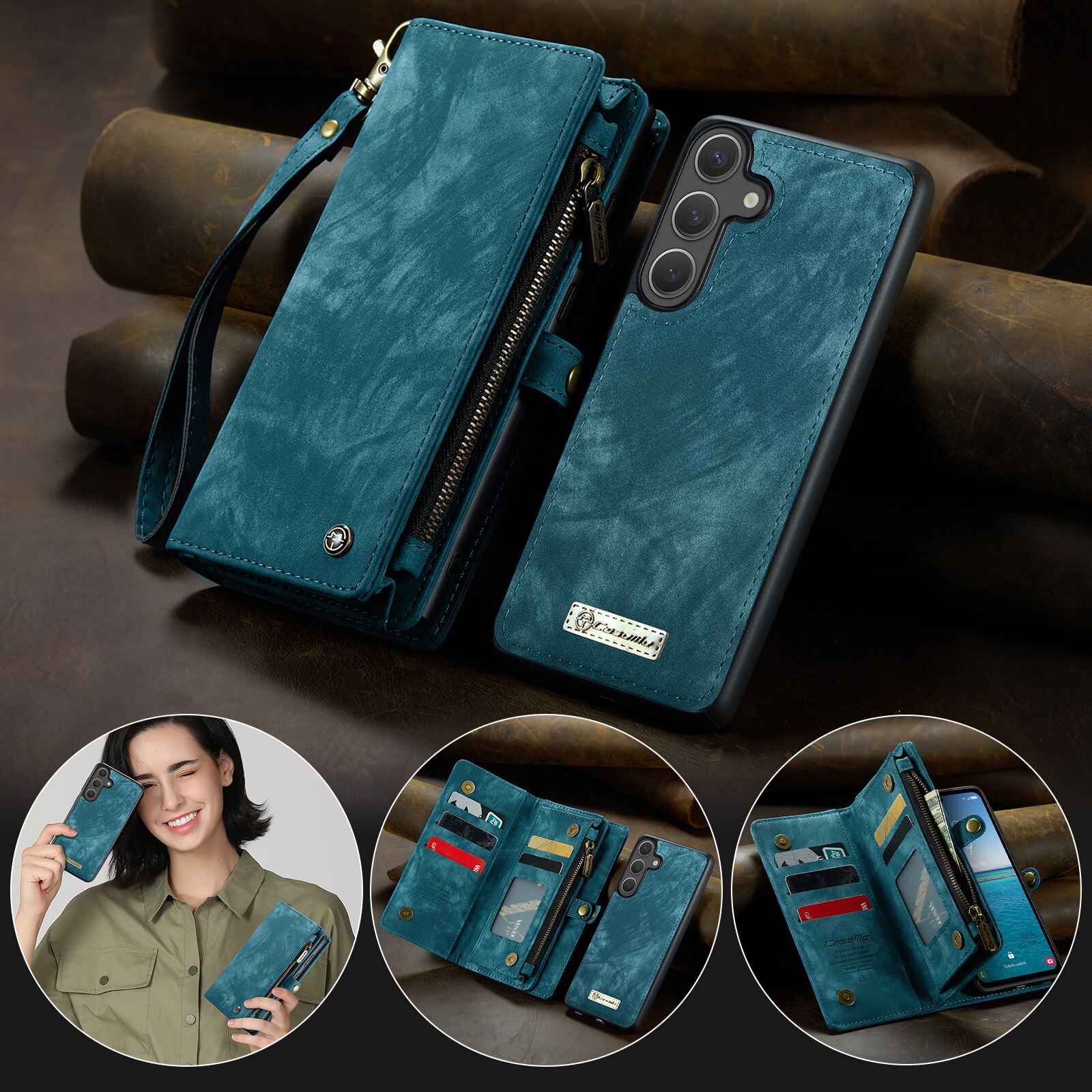 Multi-slot Hoesje Samsung Galaxy S25 FE Blauw