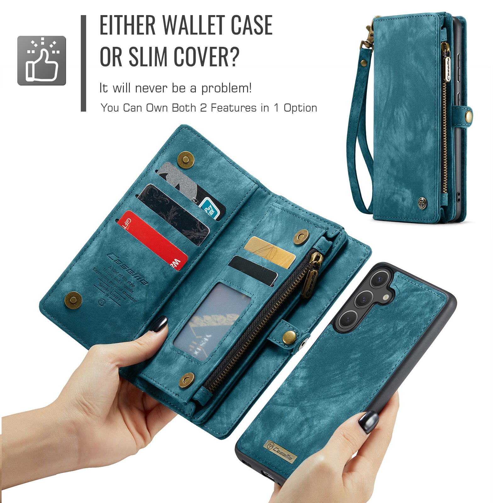 Multi-slot Hoesje Samsung Galaxy S25 FE Blauw