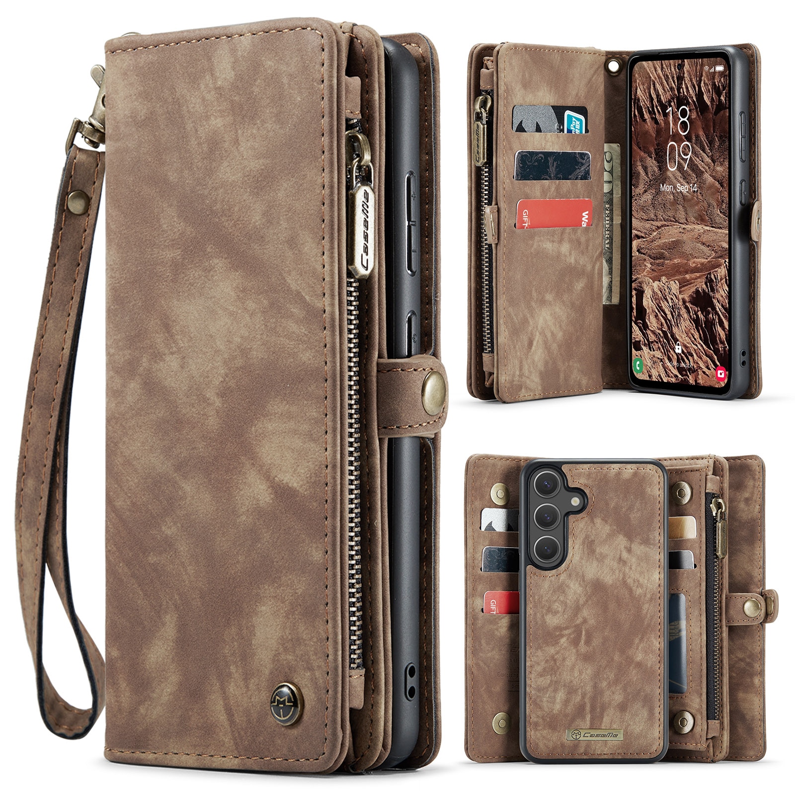 Multi-slot Hoesje Samsung Galaxy S25 FE Bruin