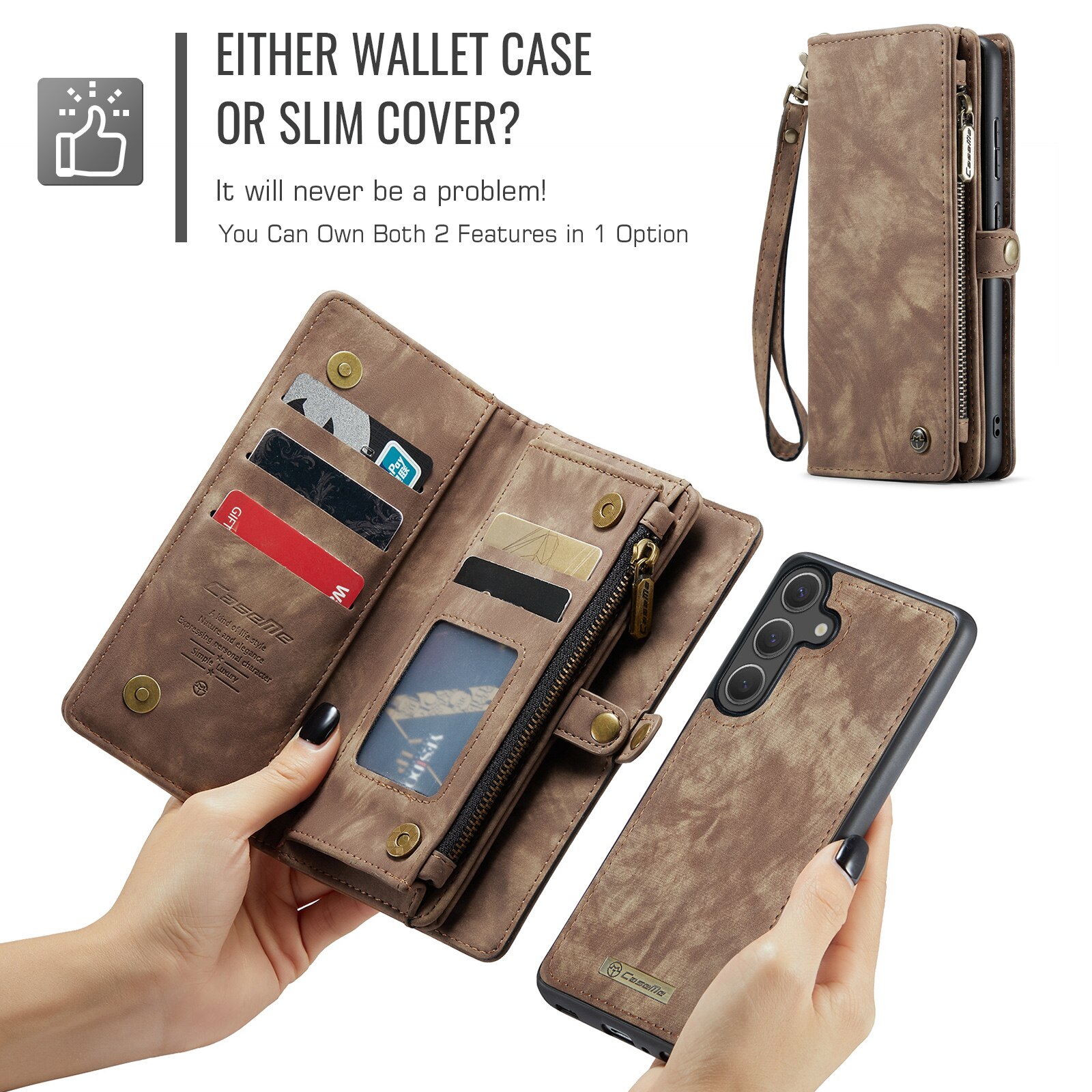 Multi-slot Hoesje Samsung Galaxy S25 FE Bruin