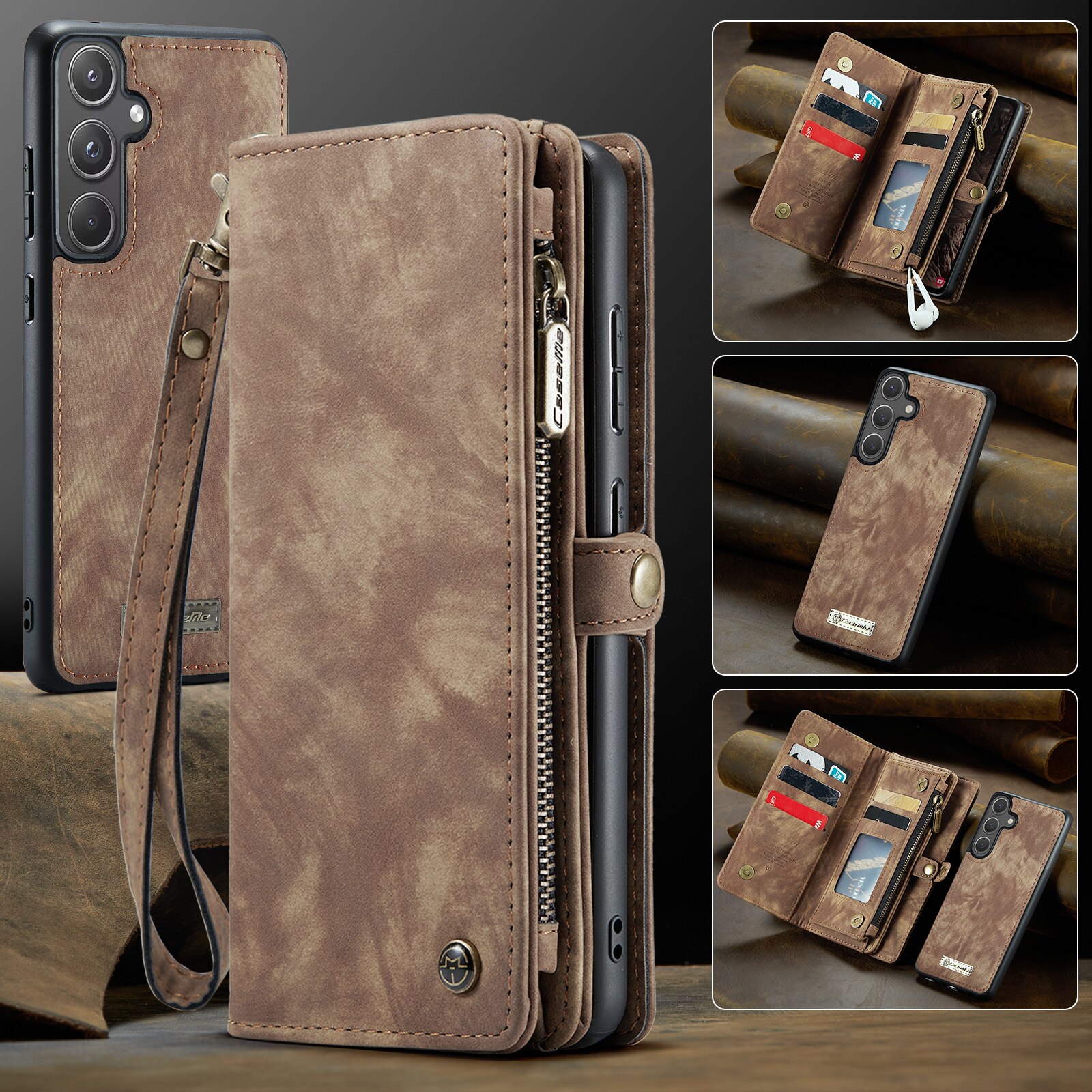 Multi-slot Hoesje Samsung Galaxy S25 FE Bruin