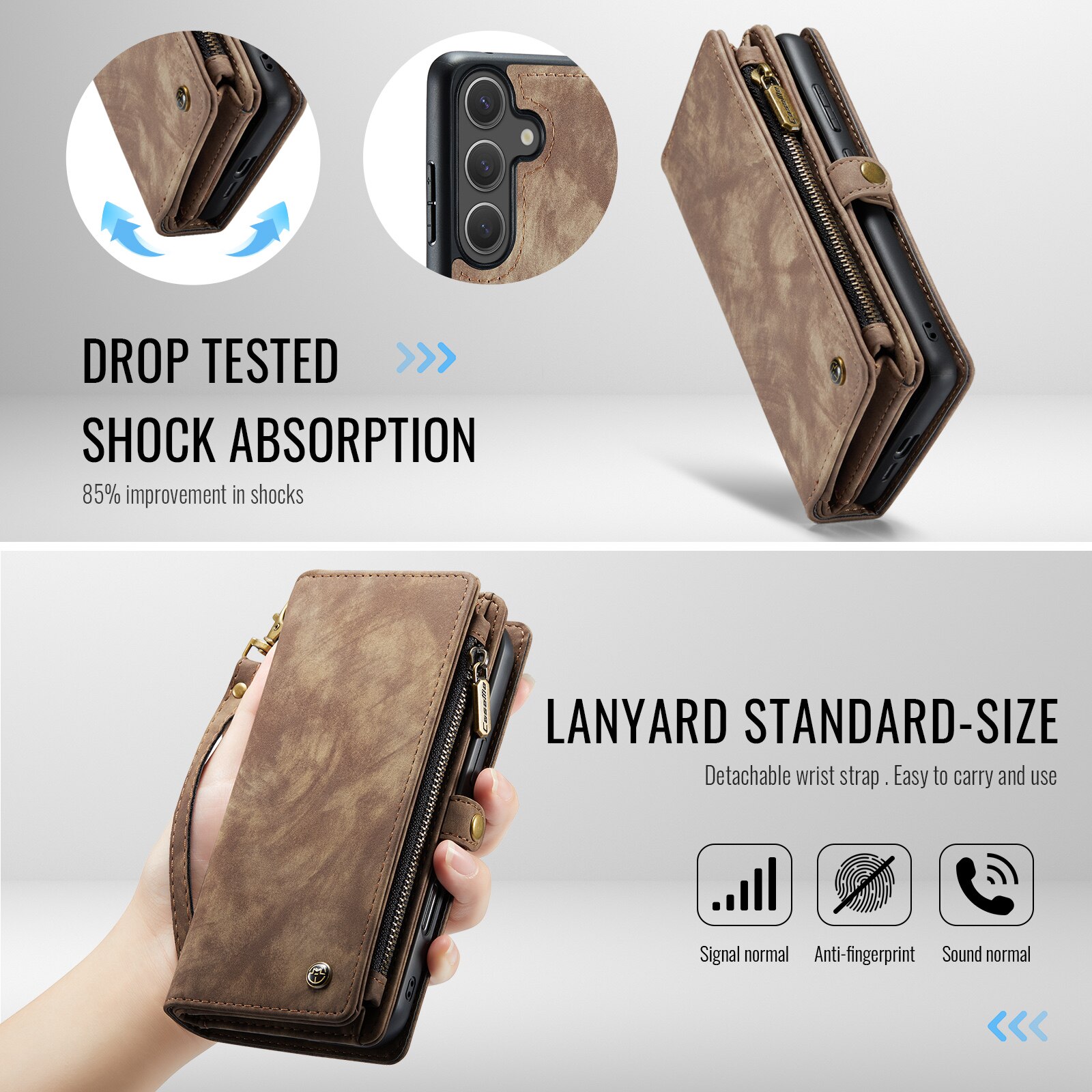 Multi-slot Hoesje Samsung Galaxy S25 FE Bruin