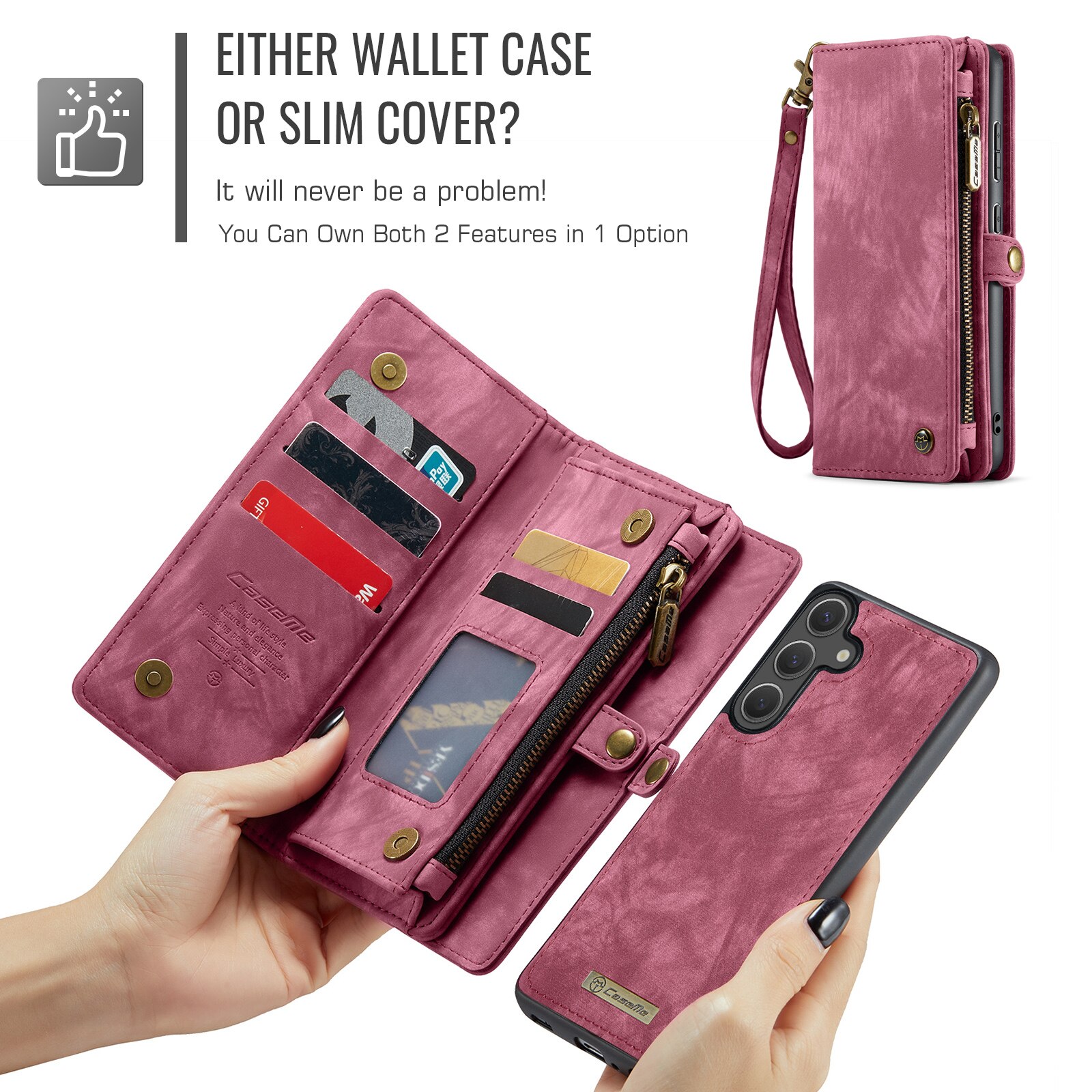 Multi-slot Hoesje Samsung Galaxy S25 FE Rood