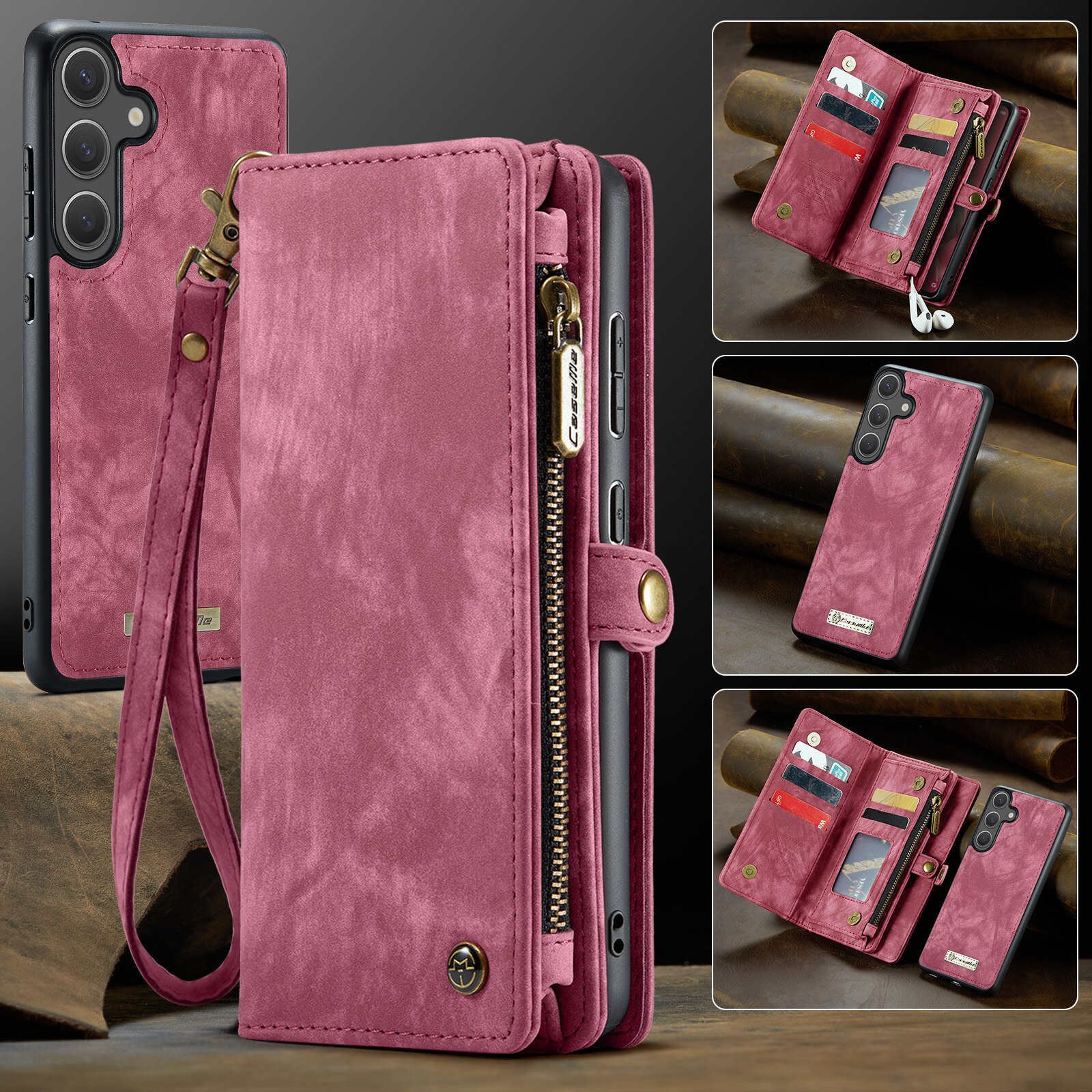 Multi-slot Hoesje Samsung Galaxy S25 FE Rood
