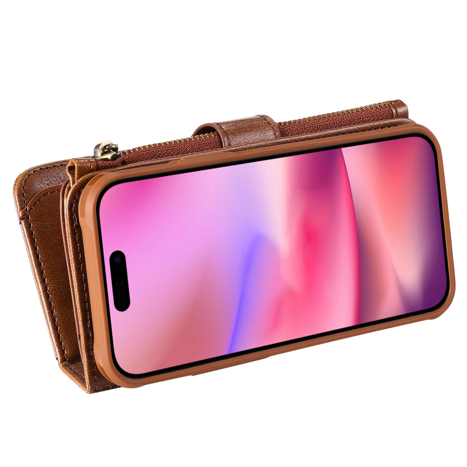 iPhone 17  Magnet Leather Multi-Wallet Bruin