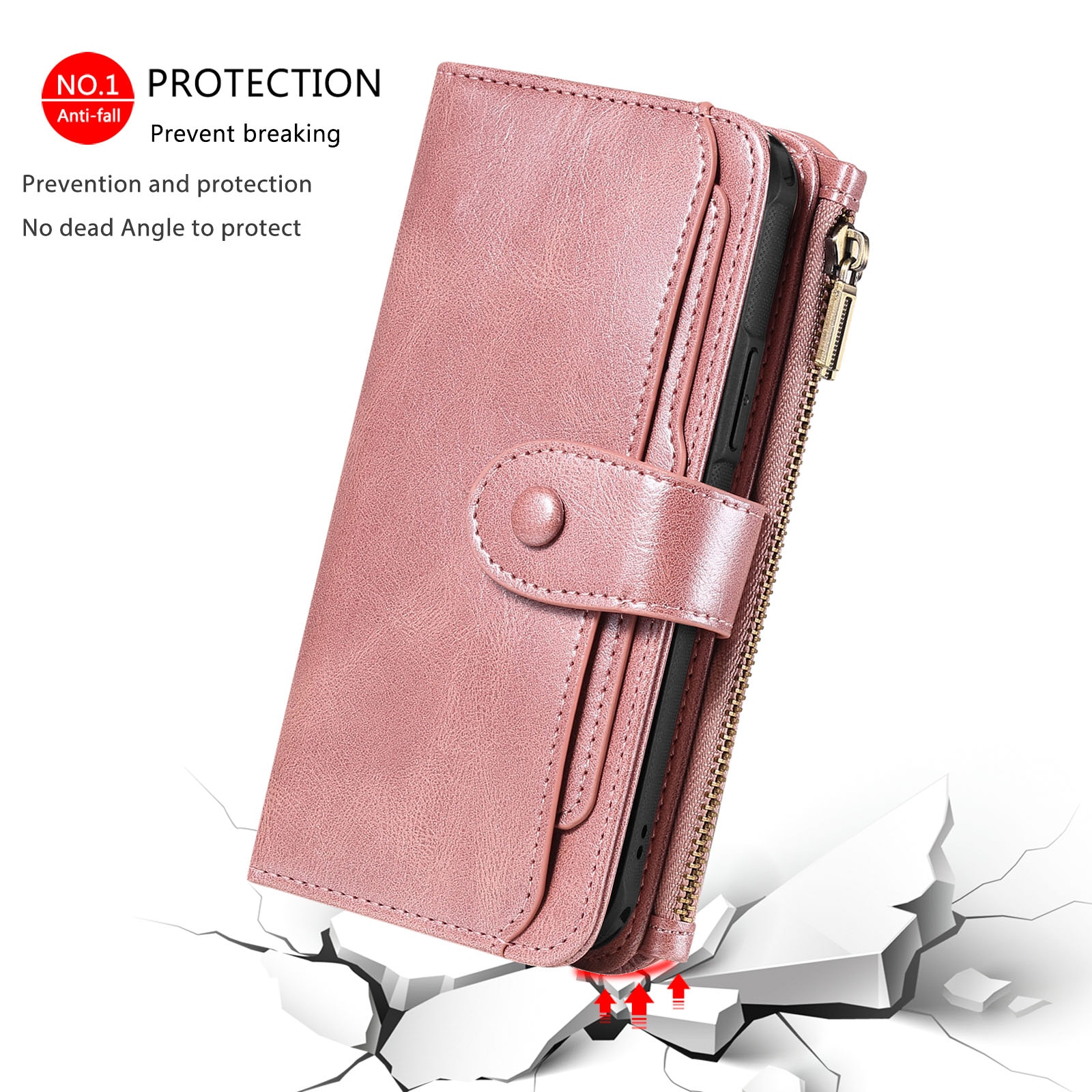 iPhone 17  Magnet Leather Multi-Wallet Roze