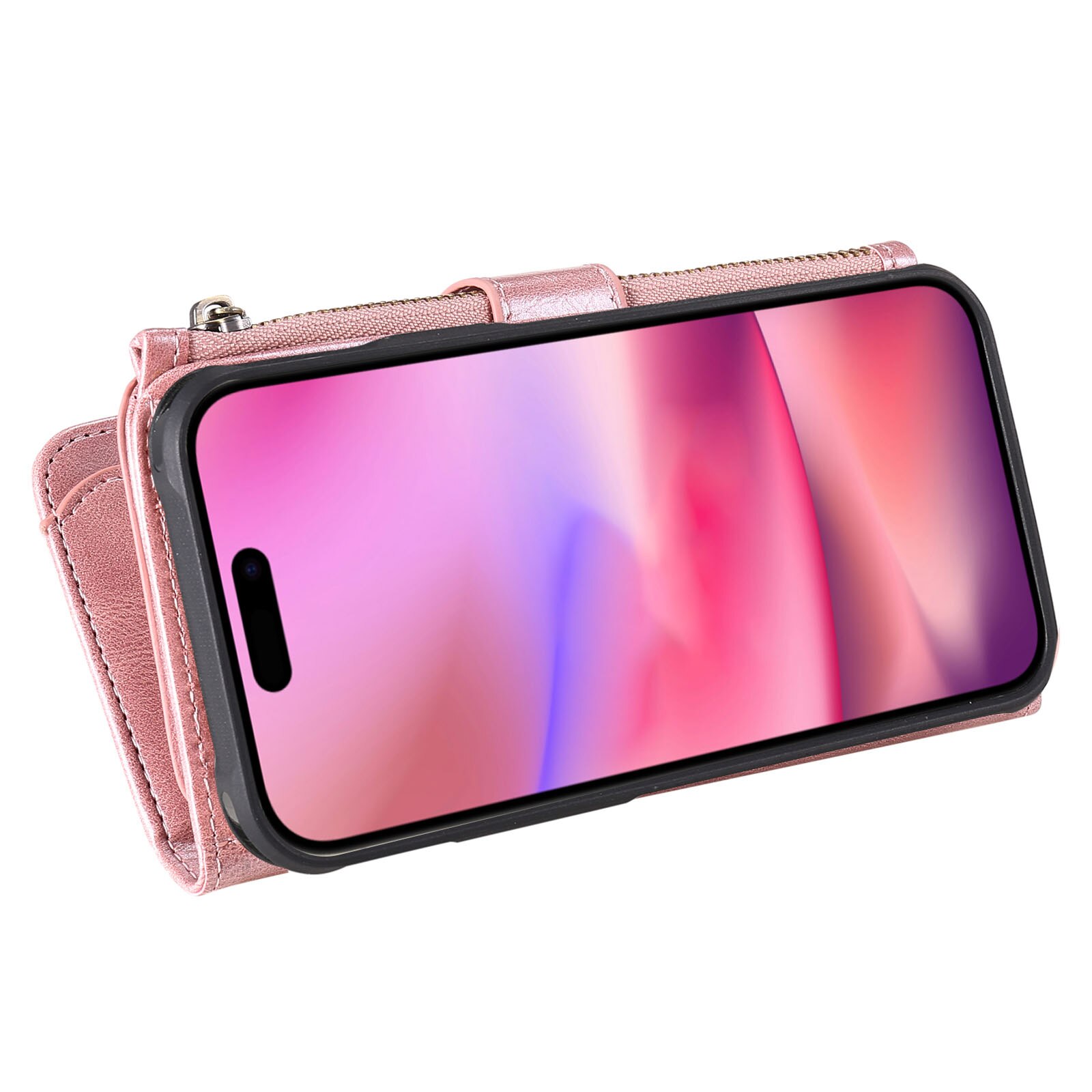 iPhone 17  Magnet Leather Multi-Wallet Roze