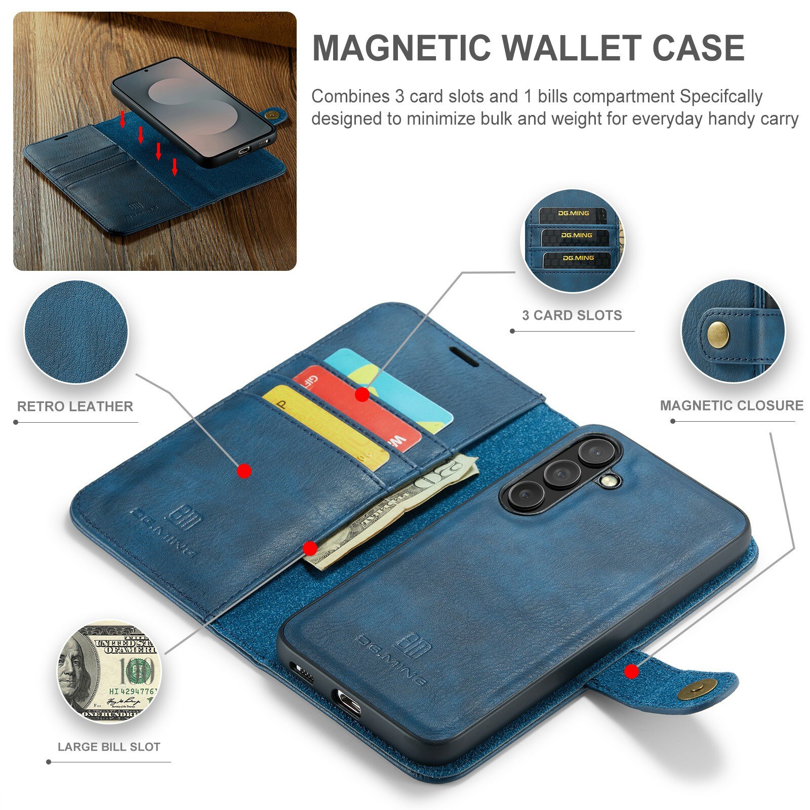 Magnet Wallet Samsung Galaxy S25 FE Blue