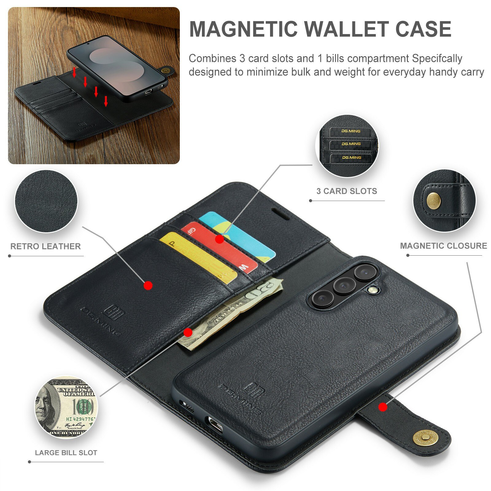 Magnet Wallet Samsung Galaxy S25 FE Black